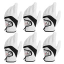 【送料無料】ゴルフグローブ メンズ 6枚セット 天然羊革と合成皮革の組み合わせ 頑丈 柔らかめ 伸縮 通気 滑りにくいグリップ 雨 汗に強い 全天候 ゴルフウェ...