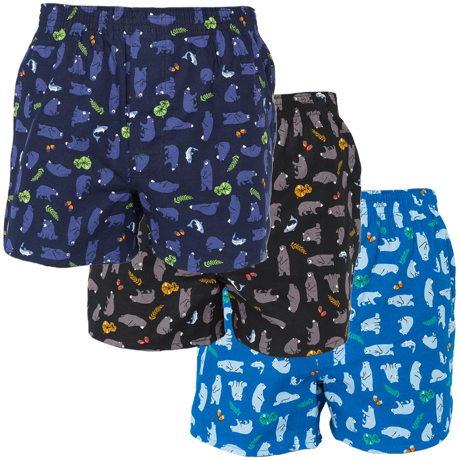 【送料無料】[Y's factory] カジュアル トランクス 3枚セット パンツ メンズ 前開き 下着 インナー ア..