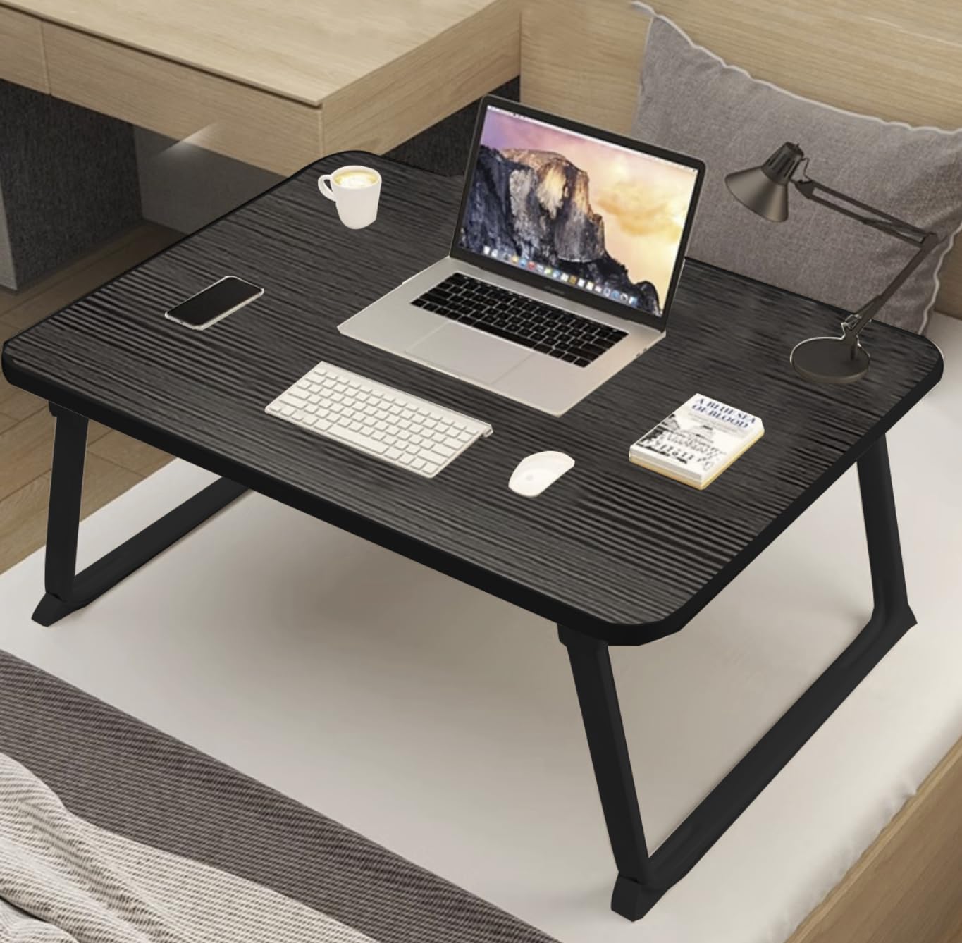 【送料無料】折りたたみテーブル 折り畳みテーブルパソコンデスク座卓 ベッドテーブル ローテーブル 凹..