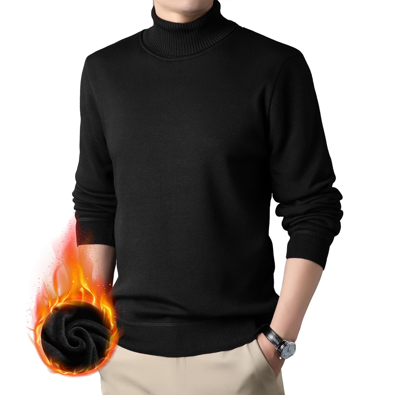 【送料無料】[DMFU] ニットセーター メンズ メンズタートルネック モックネックセーター ハイネック ク..