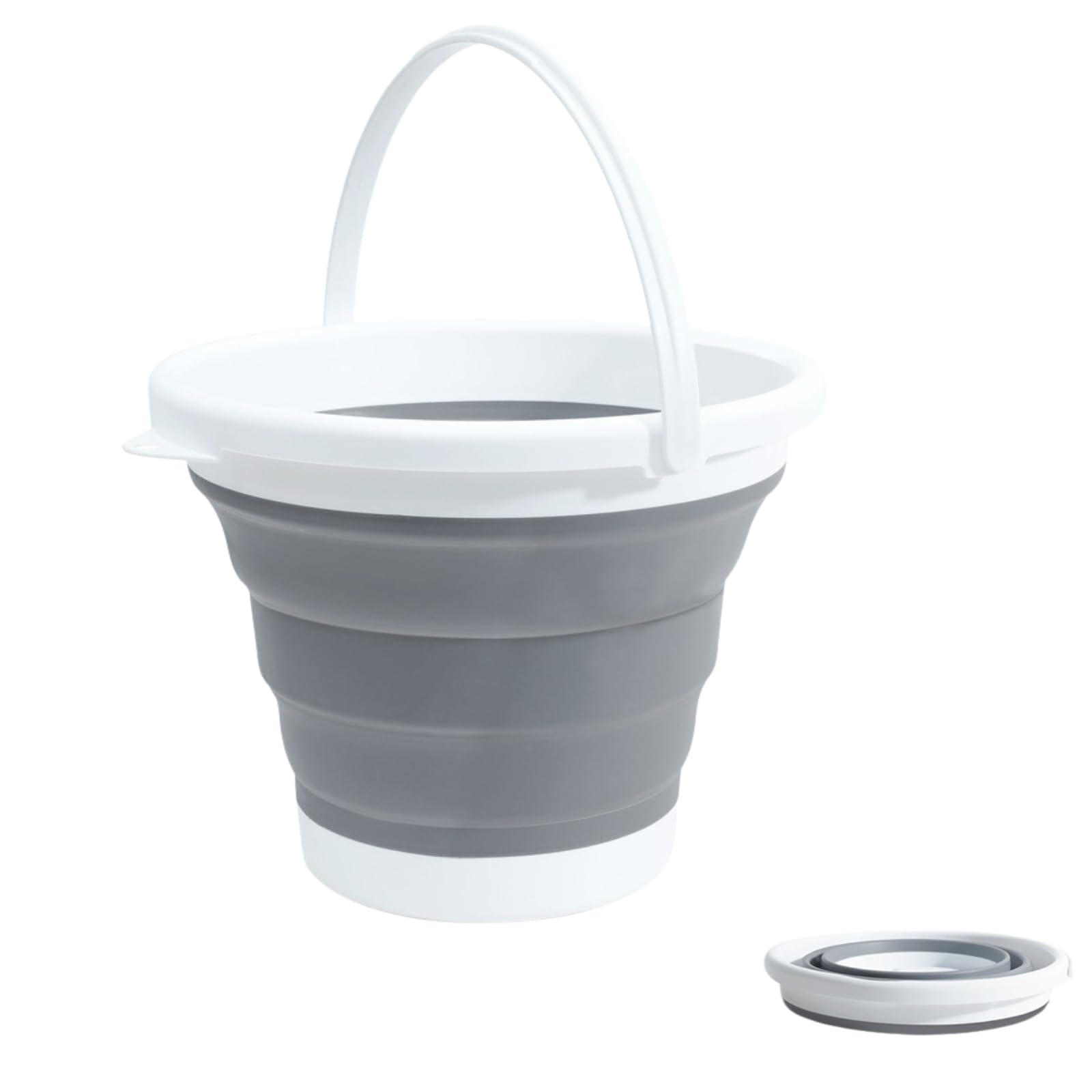 【送料無料】SLEEKSTATION 5L 折りたたみ バケツ 釣り用バケツ コンパクト 収納 水汲み 掃除 洗濯 洗車 防災用 アウトドア グレー 色：グレー