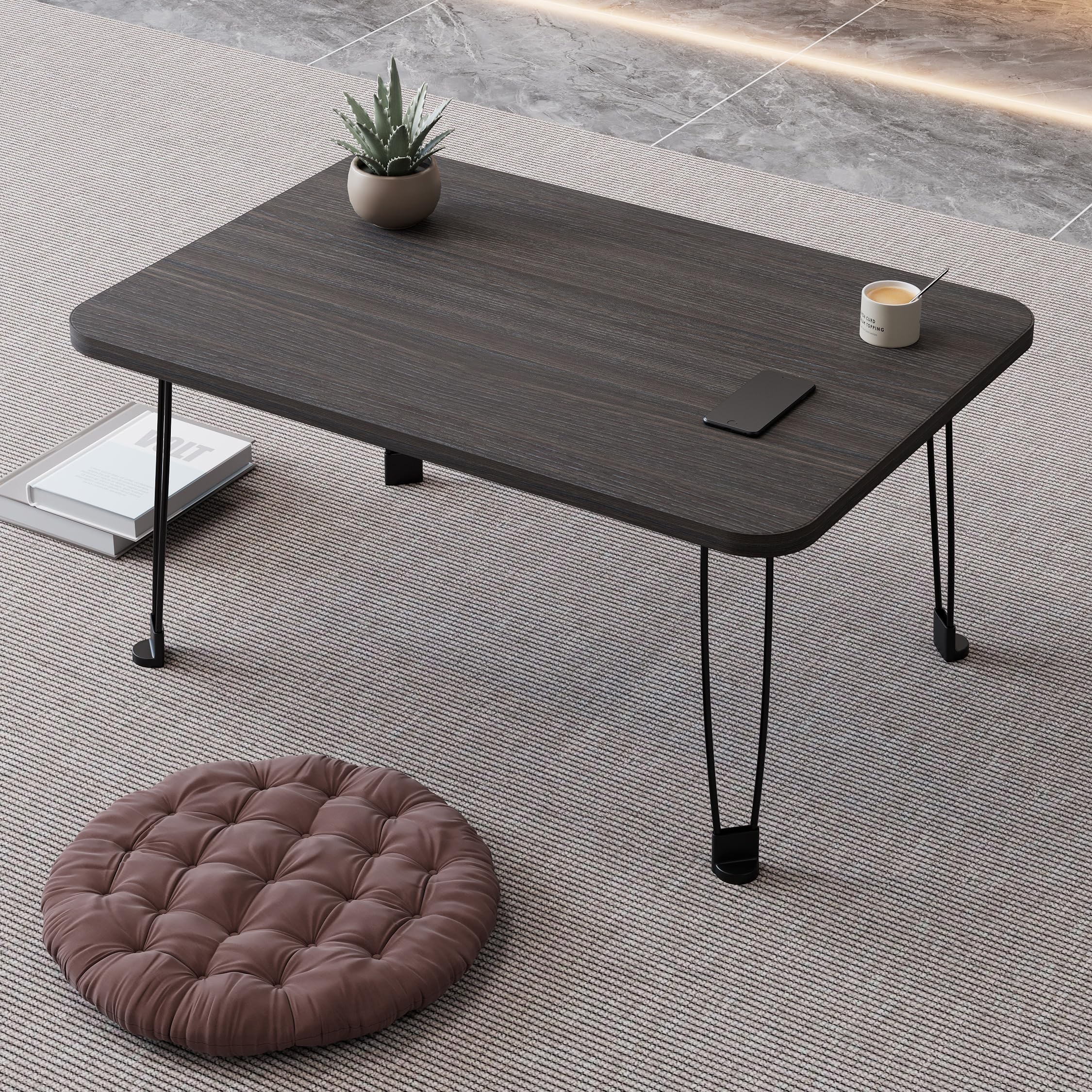 【送料無料】【2025年NEW多機能 折りたたみテーブル 非常に安定している 】折り畳みテーブルパソコンデスク 折りたたみ机 簡易テーブル 座卓 おりたたみテーブル ベッドテーブル ローテーブル 折りたたみミニテーブル 完成品 大容量表 色：ブラック、サイズ：70*48*35cm