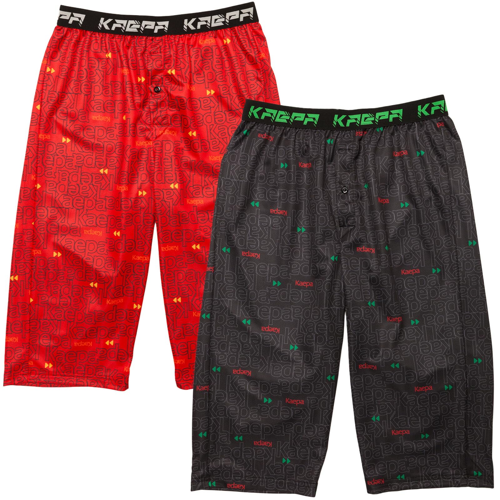 【送料無料】[Kaepa] [ケイパ] ステテコ メンズ 前開き 2枚 セット 7分丈 ボトムス 半ズボン パンツ ルームウェア 部屋着 ウエストゴム 春 夏 吸汗 速乾 涼しい 肌触り スポーツ アウトドア プリント柄 色：2枚Bセット、サイズ：M