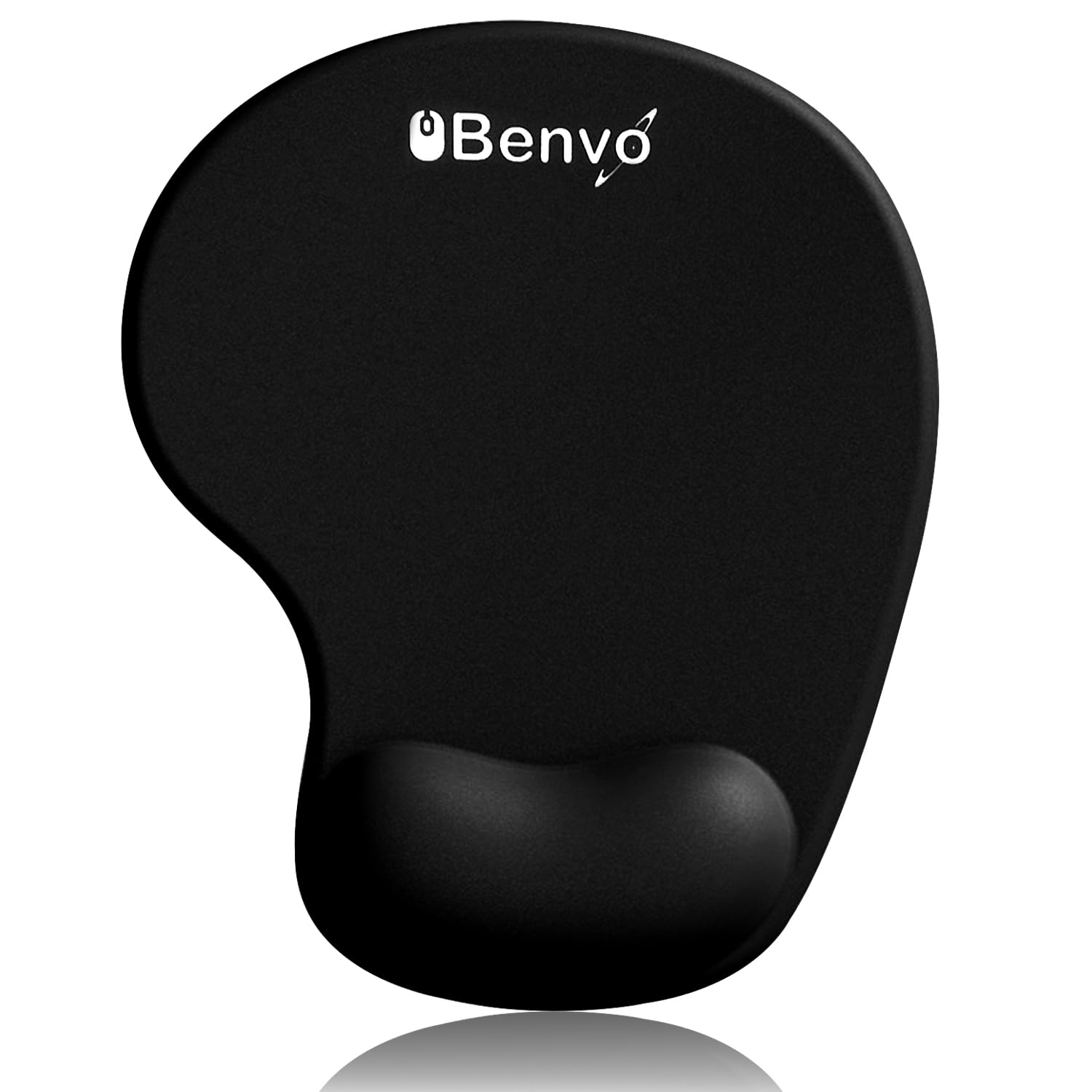 【送料無料】Benvo マウスパッド リストレスト一体型 手首 マウスパッド 低反発 柔らかい 滑り止め 手首クッション 疲労低減 軽快操作 水洗い可能 色：ブラック、サイズ：長さ248 x 幅 207 mm