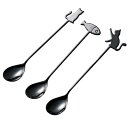 【送料無料】SITEDAN コーヒースプーン ティースプーン デザートスプーン 3本組 ステンレス スプーンセット 猫 喫茶店 デザート アイス ケーキ 食洗機...