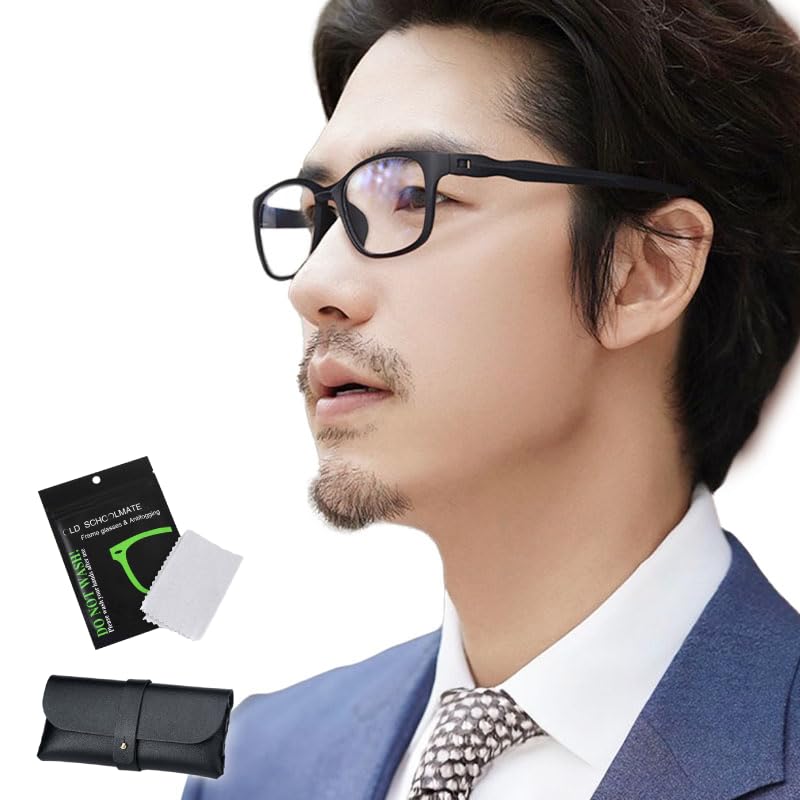 【送料無料】[bh life] 老眼鏡 遠近両用 メガネ シニアグラス おしゃれ 老眼 メンズ レディース ブルーライトカット 40代 50代 60代 ピントグラス リーディンググラス 遠近 軽量 フレーム UVカット 度入り 色：ブラック/パープル