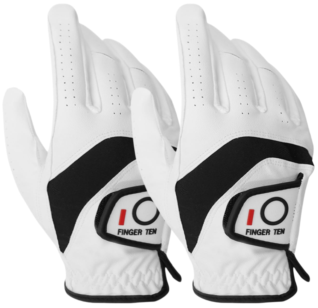 【送料無料】ゴルフグローブ メンズ 2枚セット 天然皮革と合成皮革の組み合わせ 柔らかめ 伸縮 通気 耐摩耗 滑りにくいグリップ 雨 汗に強い 全天候モデル ゴルフウェア メーカー品質 LSZ-628 色：ホワイト、サイズ：23