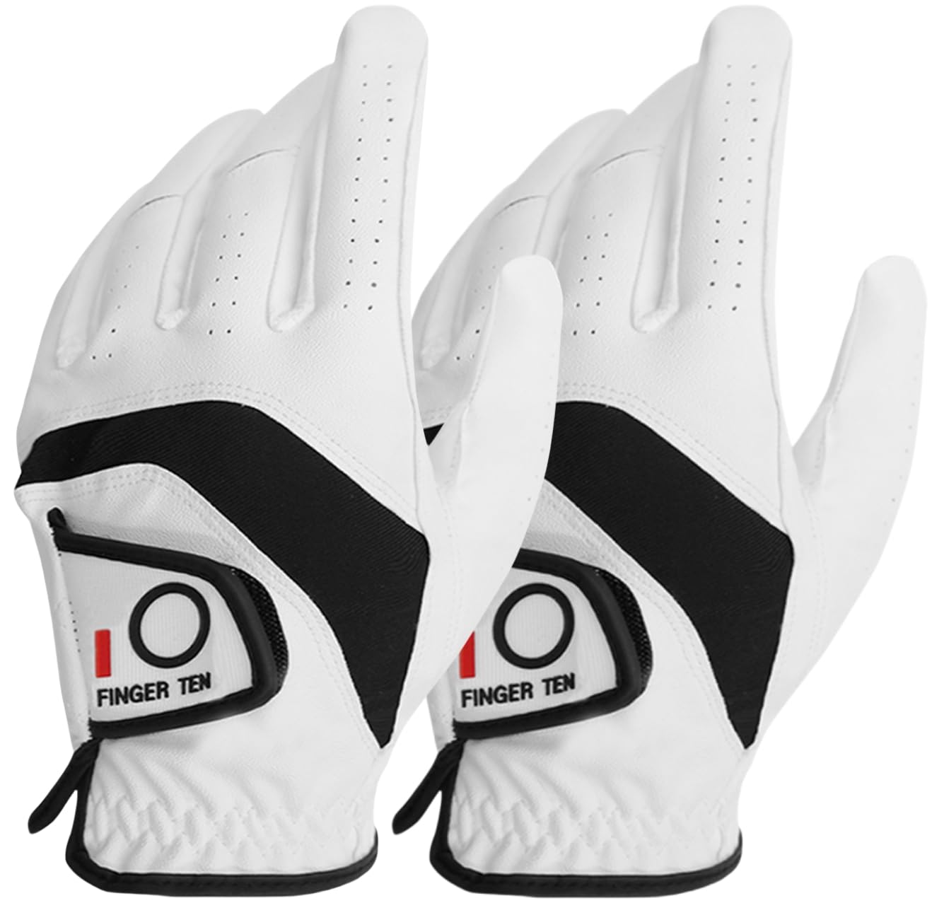 【送料無料】ゴルフグローブ メンズ 2枚セット 天然皮革と合成皮革の組み合わせ 柔らかめ 伸縮 通気 耐摩耗 滑りにくいグリップ 雨 汗に強い 全天候モデル ゴルフウェア メーカー品質 LSZ-628 色：ホワイト、サイズ：24