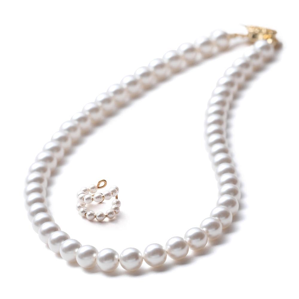 【送料無料】[VOTRE COUTURE] パールネックレス 高級国産 グランプレミアム 真珠 冠婚葬祭用 8mm ホワ..