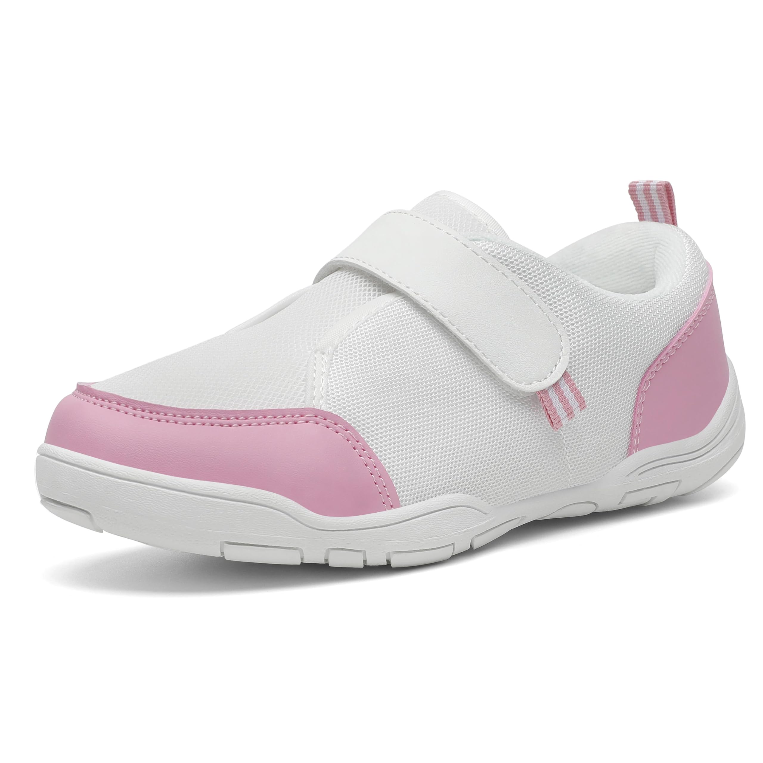 【送料無料】[Mishansha] スクールシューズ キッズ 小学生 上靴 通気性 軽量 柔らかい 上履き 幼稚園 学校用 マジックテープ 色：ピンク、サイズ：21.5 cm