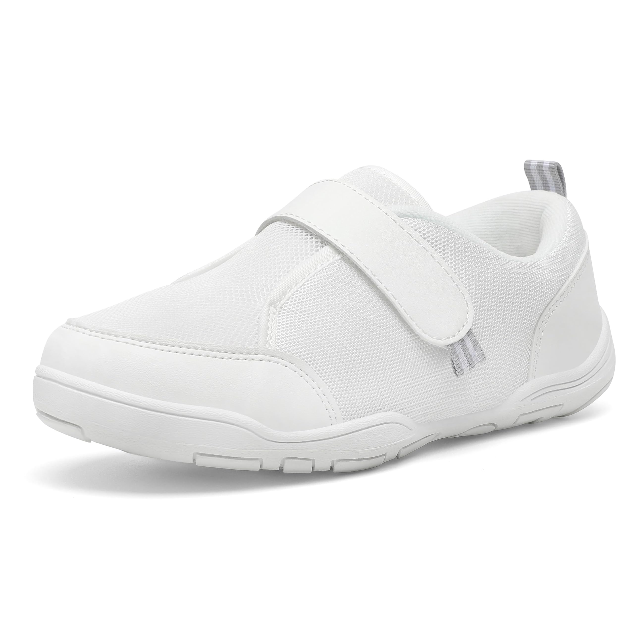 【送料無料】[Mishansha] スクールシューズ キッズ 小学生 上靴 通気性 軽量 柔らかい 上履き 幼稚園 学校用 マジックテープ 色：ホワイト、サイズ：18.5 cm