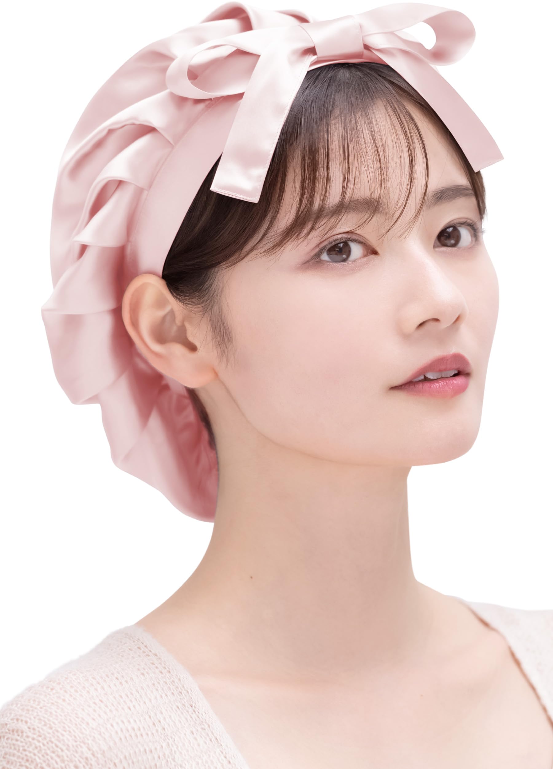 【送料無料】[COCOSILK] シルク ナイトキャップ 前結び リボン シルクキャップ ロングヘア シルク100% ..