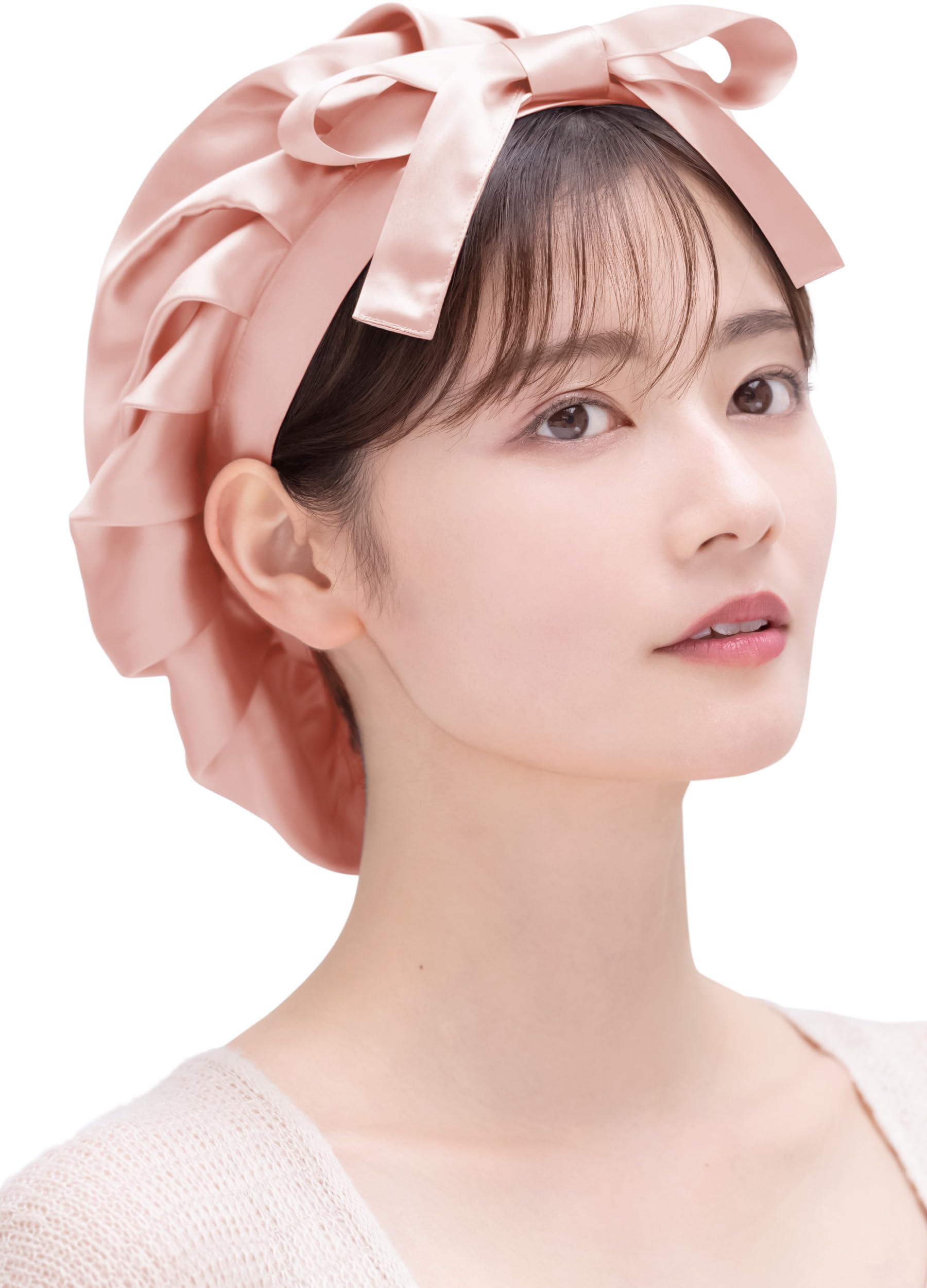 【送料無料】[COCOSILK] シルク ナイトキャップ 前結び リボン シルクキャップ ロングヘア シルク100% ..