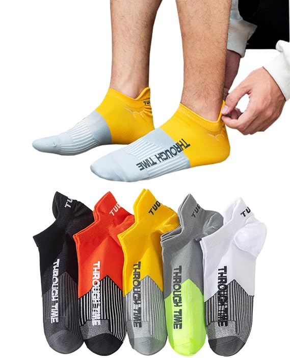 【送料無料】[Yomezuu] 靴下 メンズ 夏【防臭・抗菌・吸汗 綿】くるぶしソックス 24-28cm メンズ靴下 スポーツソックス ランニング ソックスカジュアル くつした 室内 カジュアル アウトドア 作業 旅行 春夏秋冬 色：5足セットA、サイズ：Free Size