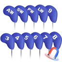 【送料無料】ゴルフアイアンカバー 11枚セット マグネット式開閉 ゴルフヘッドカバー ウェッジカバー ネオプレン素材 軽量 番号付き ヘッド保護カバー LT-0...