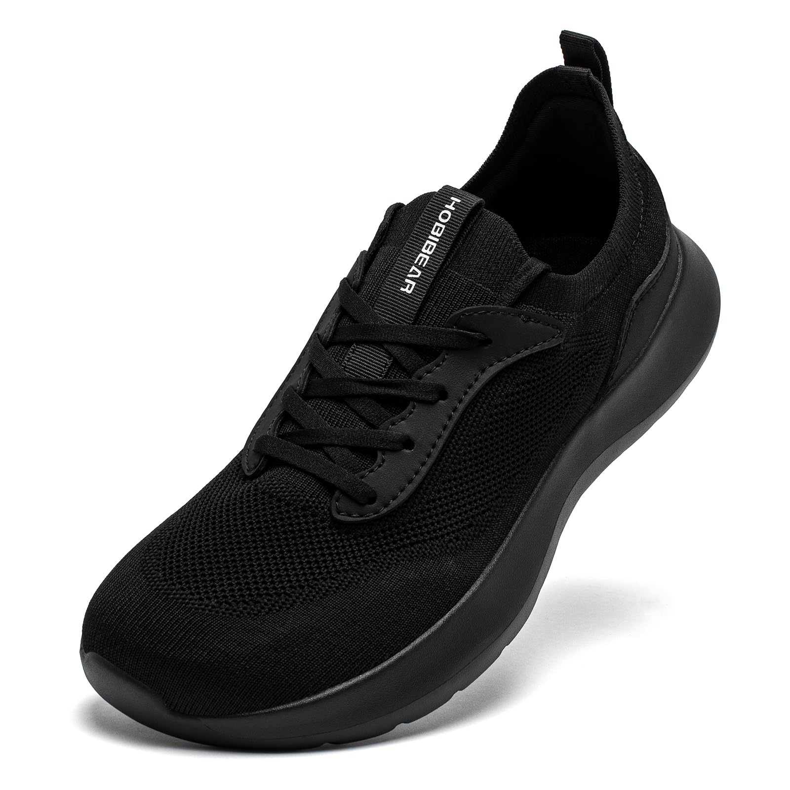 【送料無料】[HOBIBEAR] [ホビベアー] スニーカー ランニングシューズ ウォーキング 4E 幅広 メンズ レディース 通気 軽量 日常着用 男女問わず 色：ブラック、サイズ：26.0 cm 4E