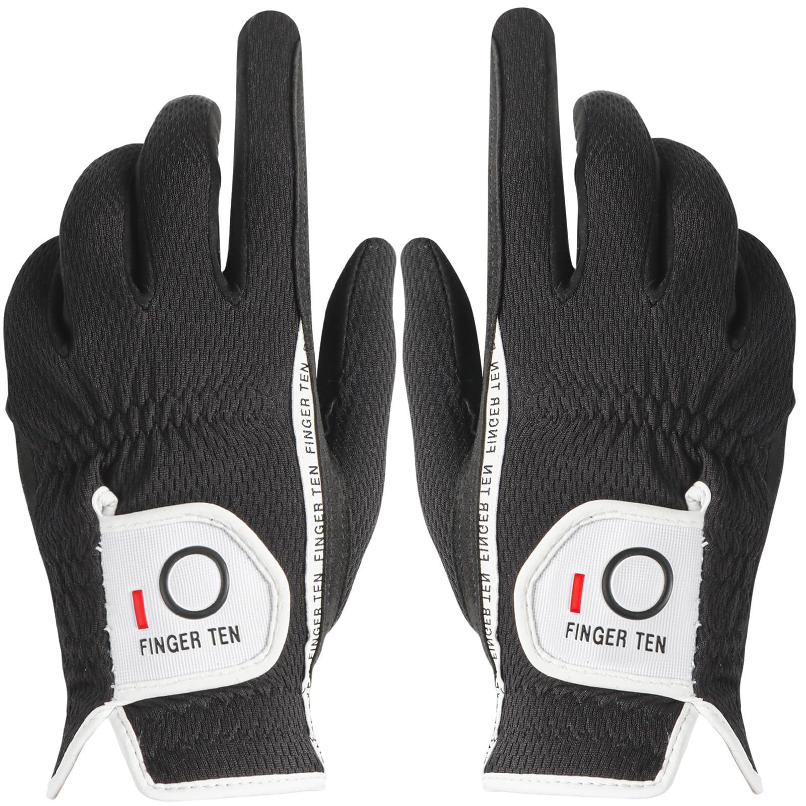 【送料無料】ゴルフグローブ メンズ スウェード調合成皮革 繊維布 メッシュ素材 ソフト 通気 速乾 耐摩擦性 丸洗い可能 マジックテープ 多機能 全天候型 破れにくい ゴルフ用手袋 DKX-006 色：ブラック(両手用)、サイズ：26