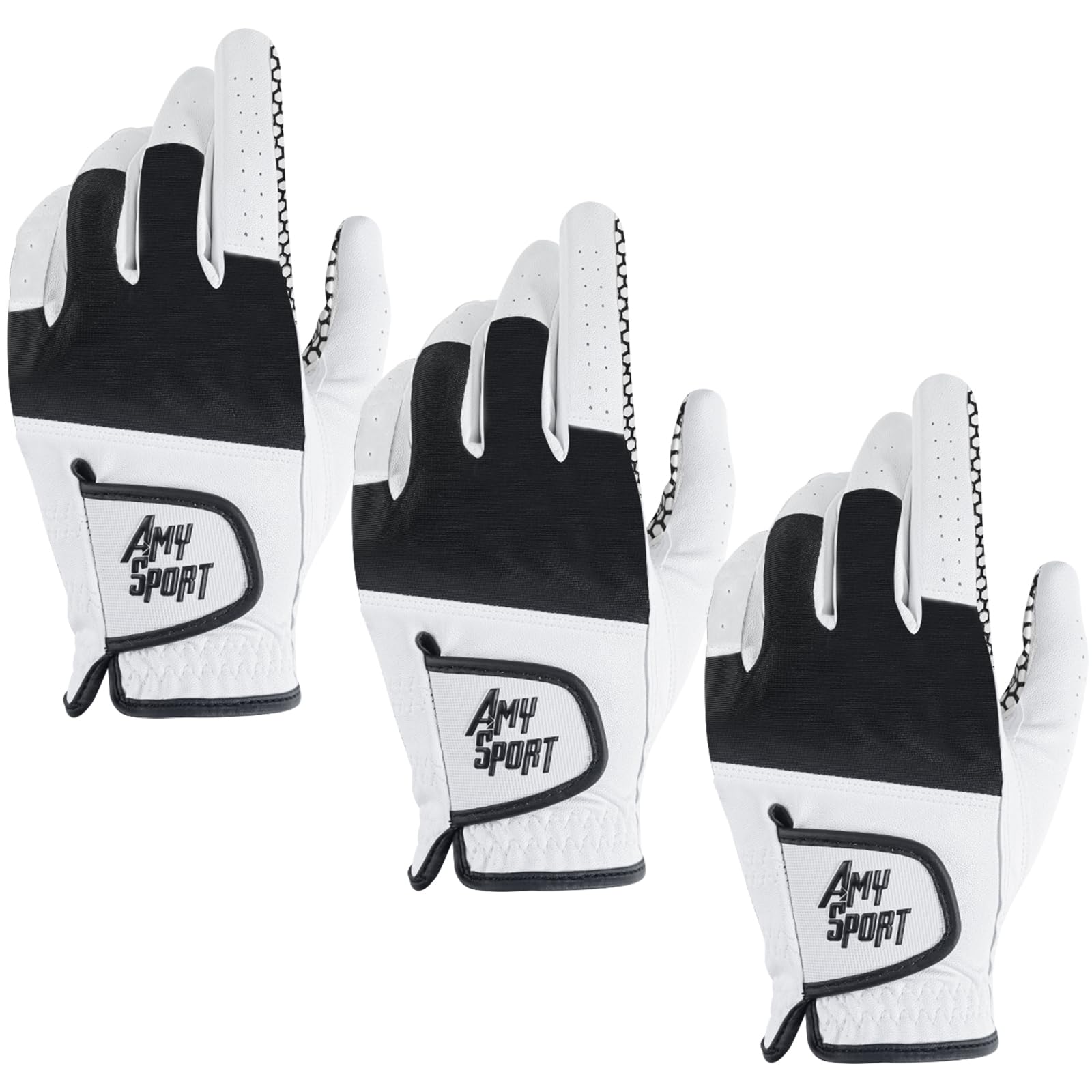 【送料無料】ゴルフグローブ メンズ 3枚セット マイクロファイバーレザー シリコングリップ 驚愕のグリップ力を発揮 ソフト 伸縮 通気 耐摩耗性 滑り止め 雨 ...