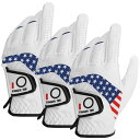 【送料無料】ゴルフグローブ メンズ 3枚セット 天然羊革と合成皮革の組み合わせ ソフト 柔らかめ 伸縮性 通気性 滑りにくいグリップ 雨 汗に強い 全天候モデル...