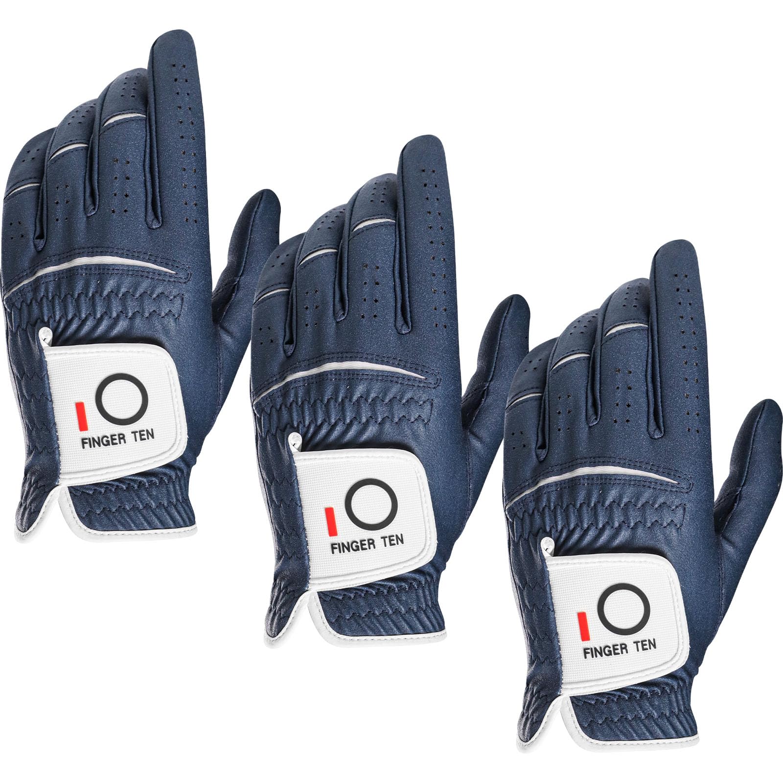 【送料無料】ゴルフグローブ メンズ マイクロファイバーレザー 3枚セット 柔らかめ 伸縮・通気・耐摩耗・滑りにくいグリップ 雨 汗に強い 全天候モデル ゴルフウ...