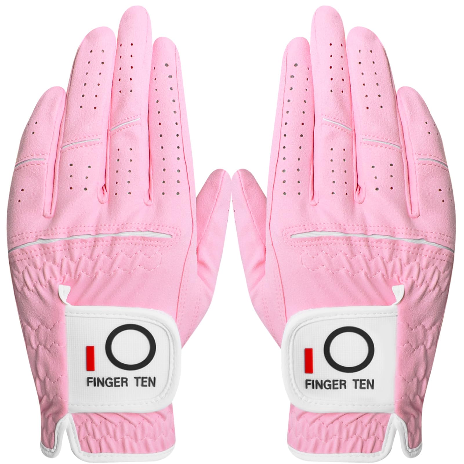 【送料無料】ゴルフグローブ レディース マイクロファイバーレザー 2枚セット 柔らかめ 伸縮・通気・耐摩耗・滑りにくいグリップ 雨 汗に強い 全天候モデル ゴル...