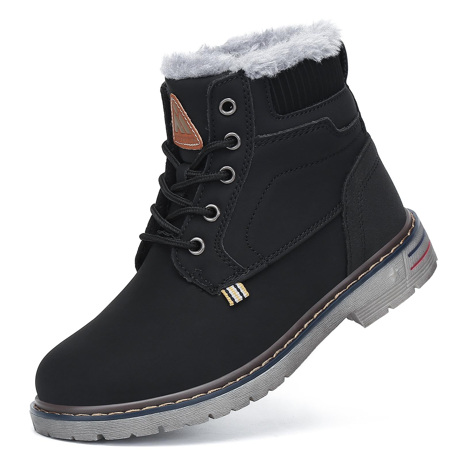 【送料無料】[Mishansha] キッズ スノーブーツ 男の子 登山靴 防寒ブーツ 裏起毛 女の子 滑らない ジュニア トレッキングシューズ 冬用 アウトドア 通学 色：ニューブラック、サイズ：19.0 cm