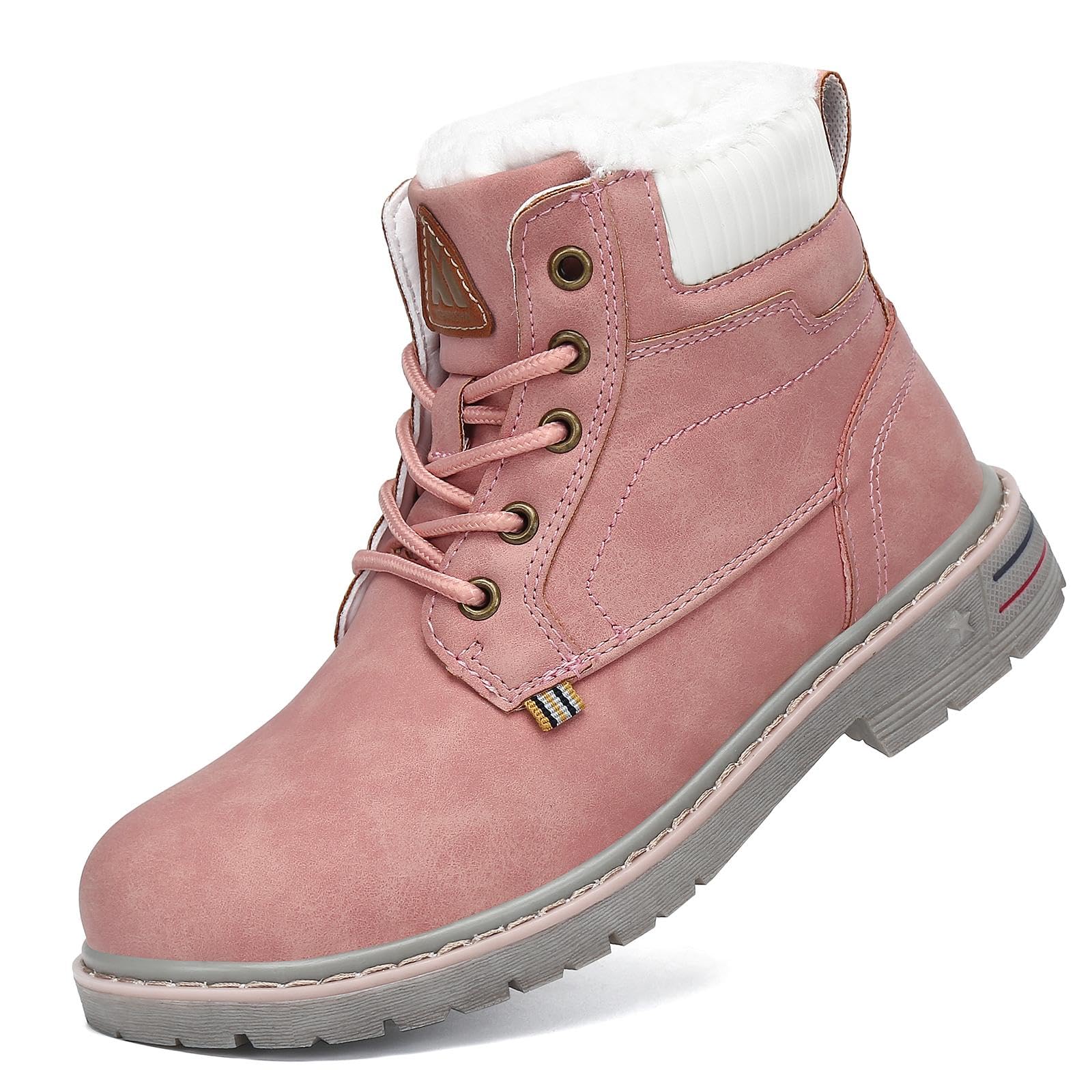 【送料無料】[Mishansha] キッズ スノーブーツ 男の子 登山靴 防寒ブーツ 裏起毛 女の子 滑らない ジュニア トレッキングシューズ 冬用 アウトドア 通学 色：ニューピンク、サイズ：18.5 cm