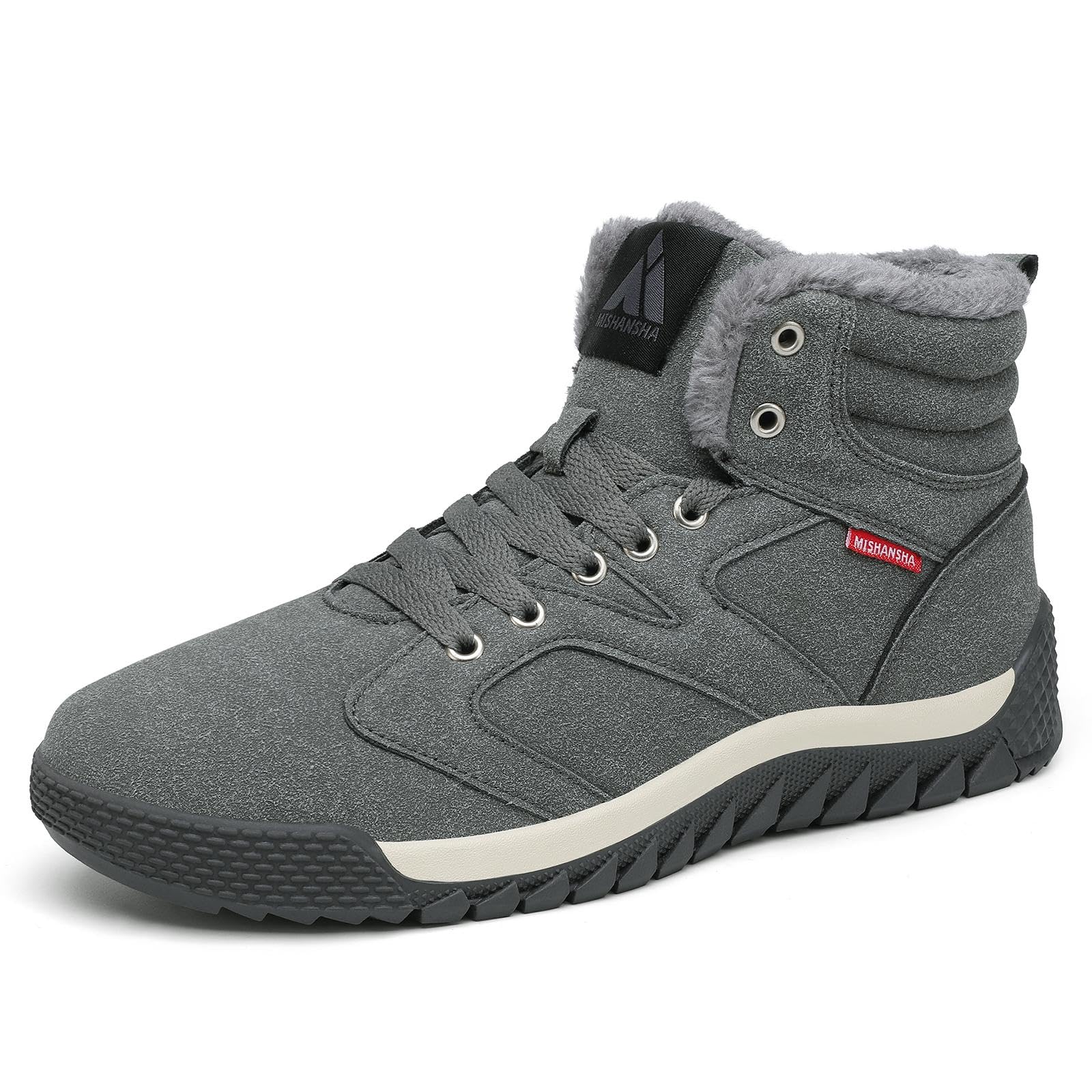 【送料無料】[Mishansha] スノーシューズ メンズ 防寒 スノーブーツ 滑らない 裏起毛 ボア 雪用ブーツ 暖かい 登山 冬靴 アウトドア 22.5-30.5cm 色：グレー、サイズ：26.0 cm