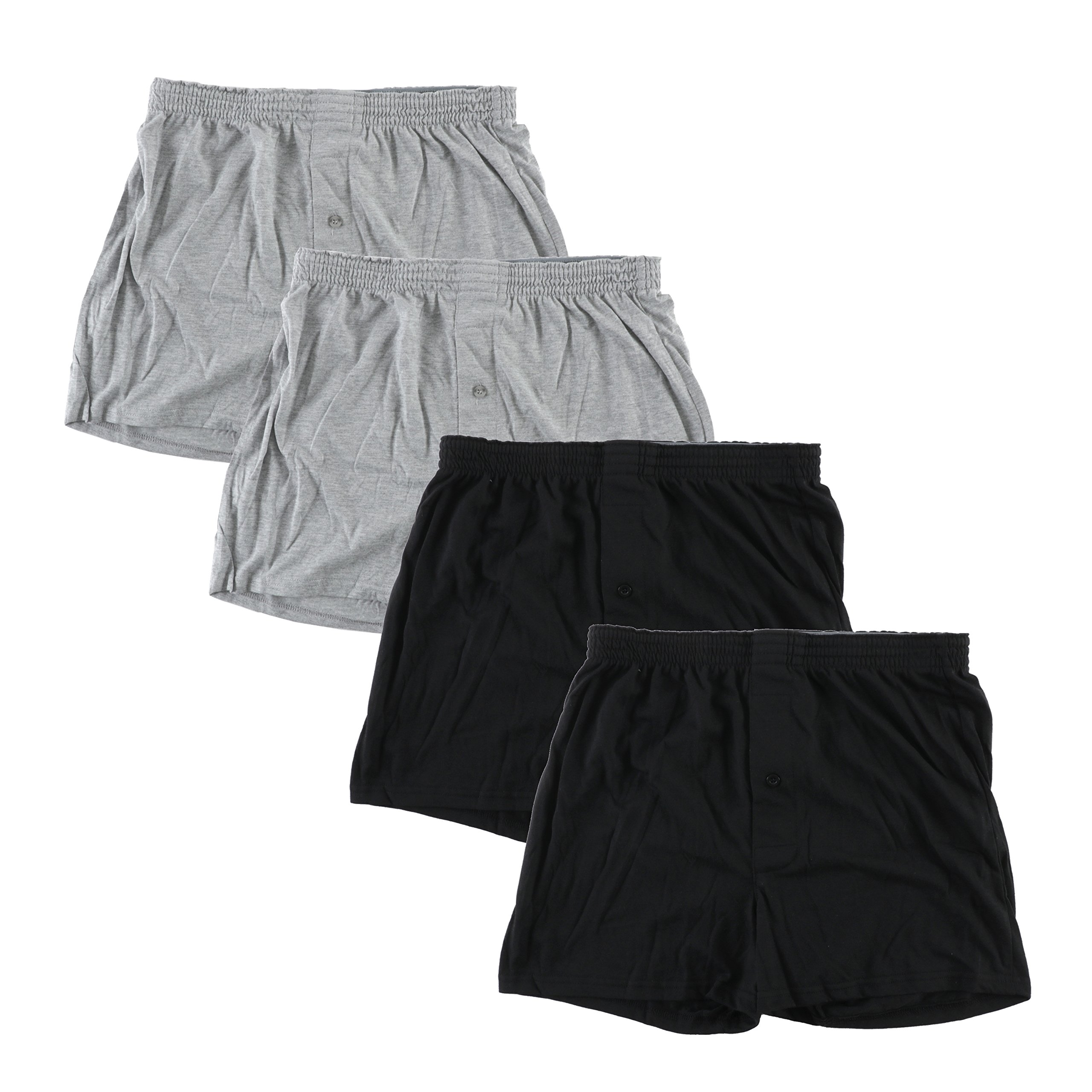 【送料無料】[Y's factory] ニット トランクス やわらか肌着 メンズ パンツ 無地 前開き 3枚 4枚 6枚 セット 下着 大きいサイズ 福袋 詰合せ 通気性 速乾性 着心地 色：4枚セット、サイズ：L