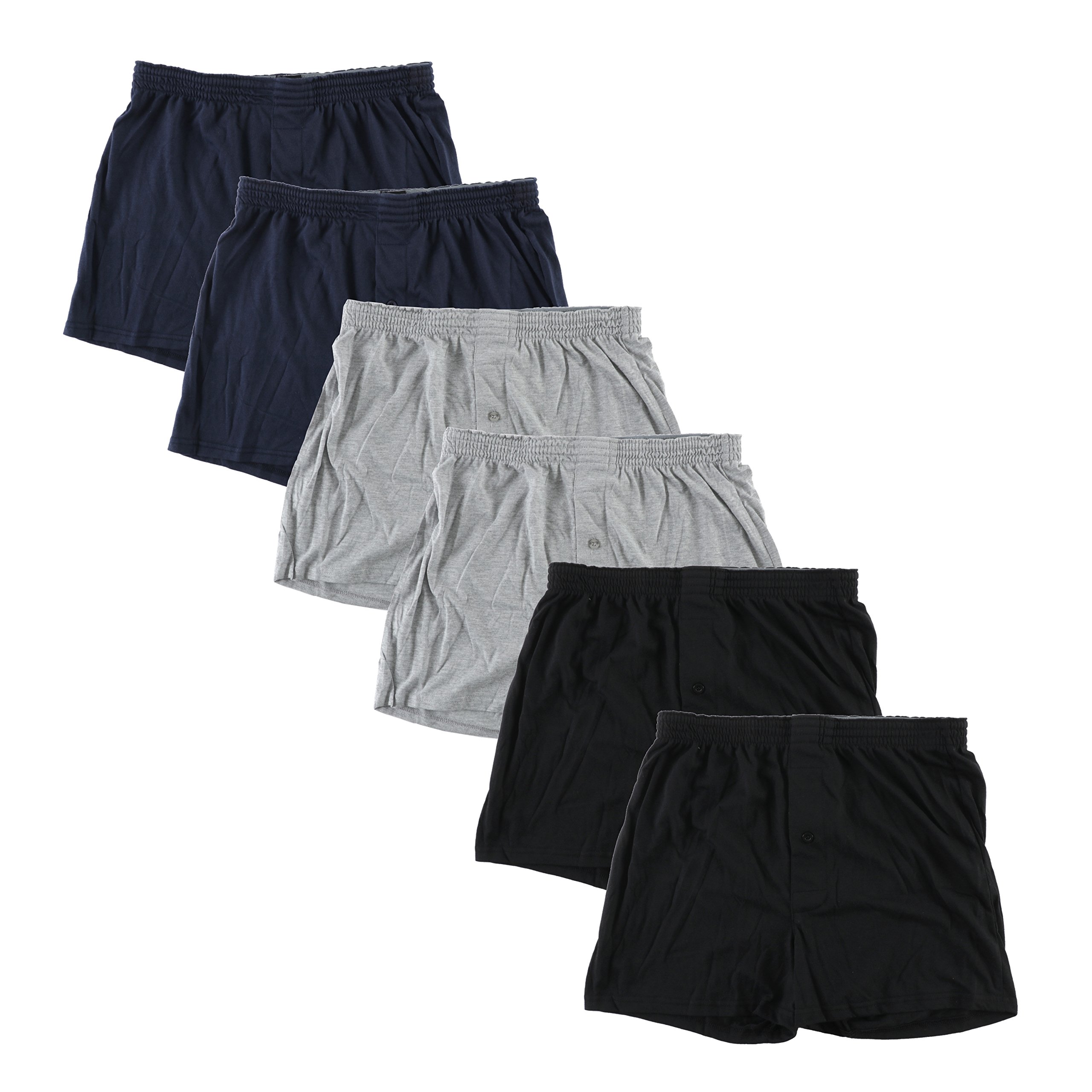 【送料無料】[Y's factory] ニット トランクス やわらか肌着 メンズ パンツ 無地 前開き 3枚 4枚 6枚 セット 下着 大きいサイズ 福袋 詰合せ 通気性 速乾性 着心地 色：6枚セット、サイズ：M