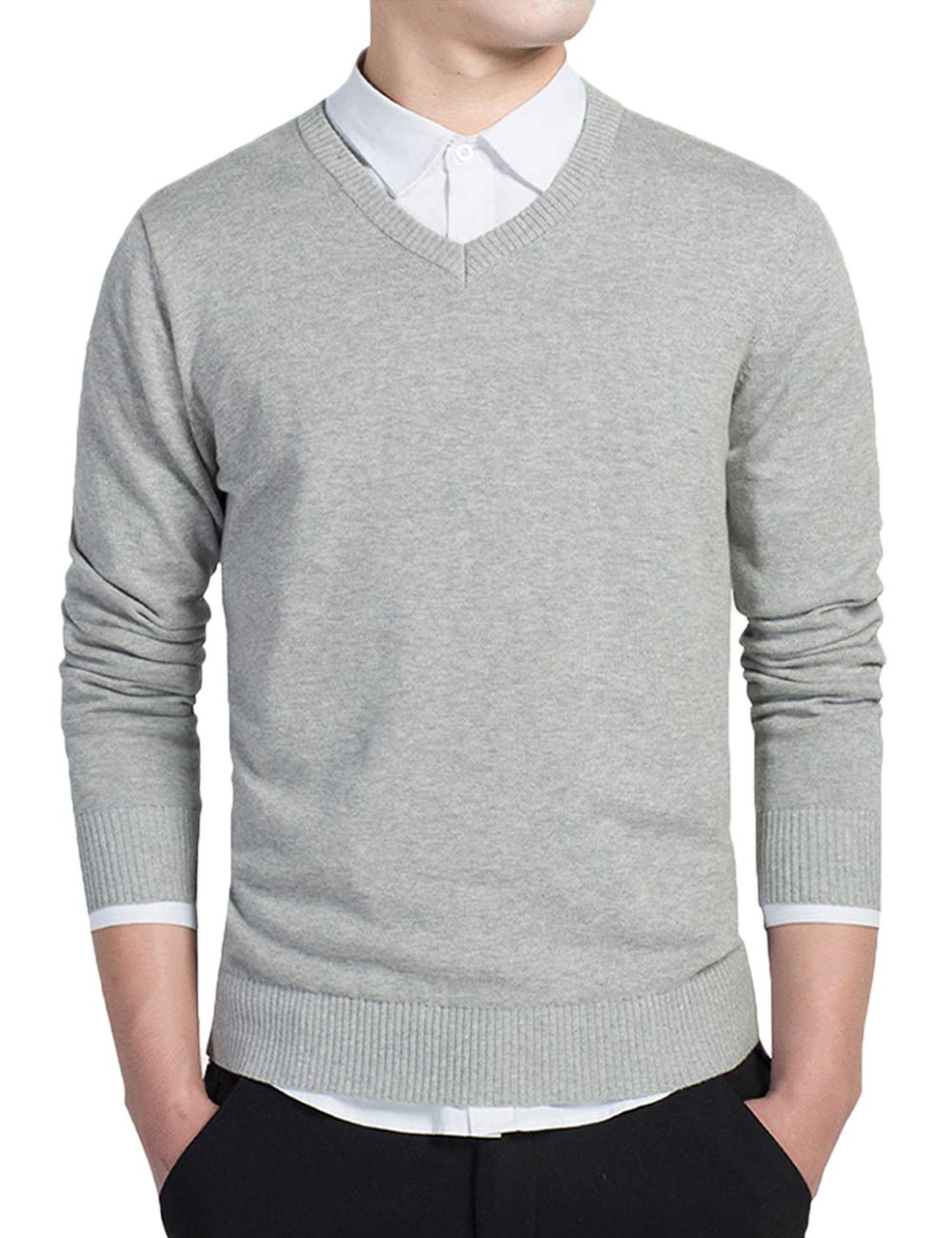 【送料無料】[Butrends] ニット メンズ セーター vネック クルーネック ニットセーター 黒 グレー ネイ..