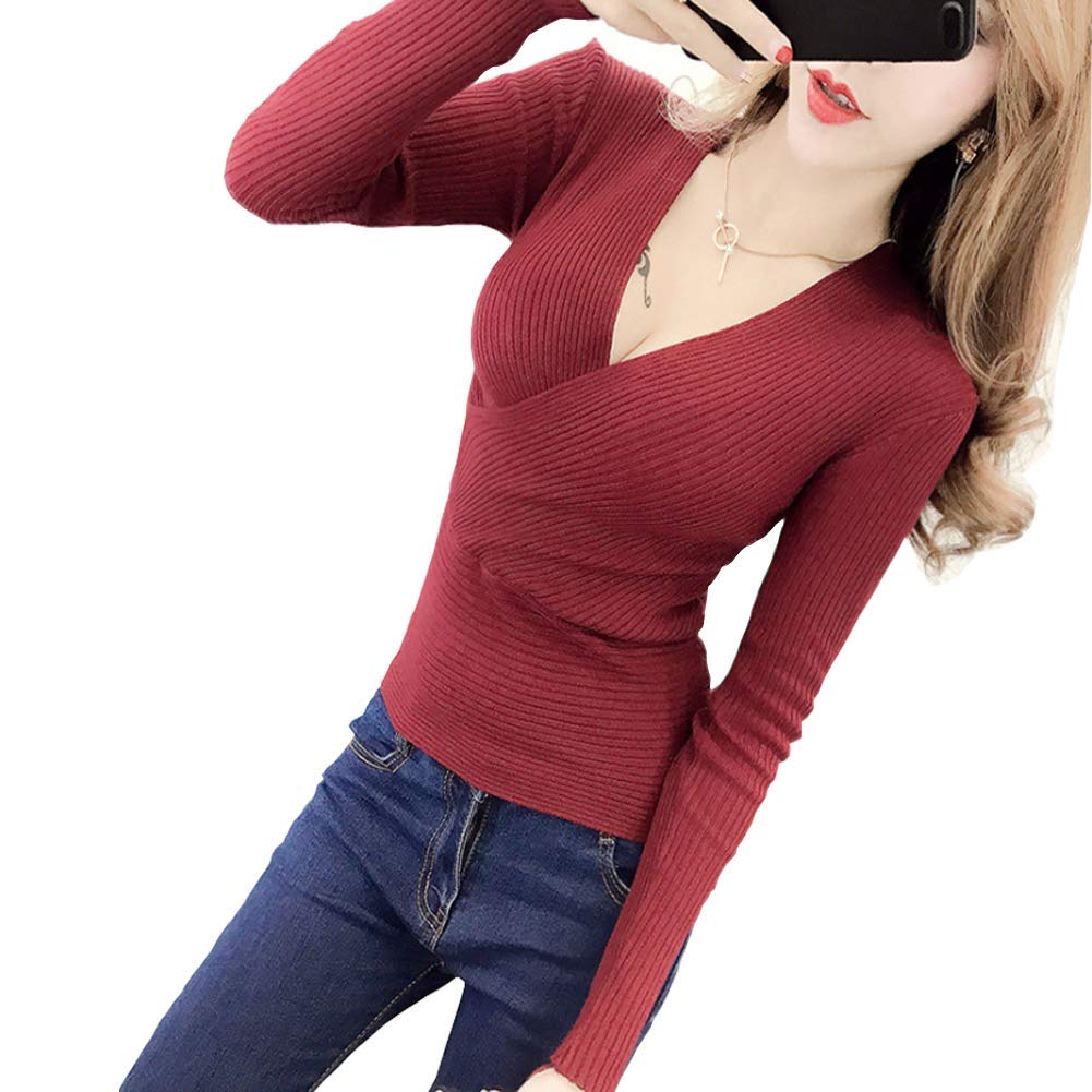 【送料無料】[Mitigo] 半袖 ニット ノースリーブ 長袖 トップス Vネック カシュクール レディース カッ..