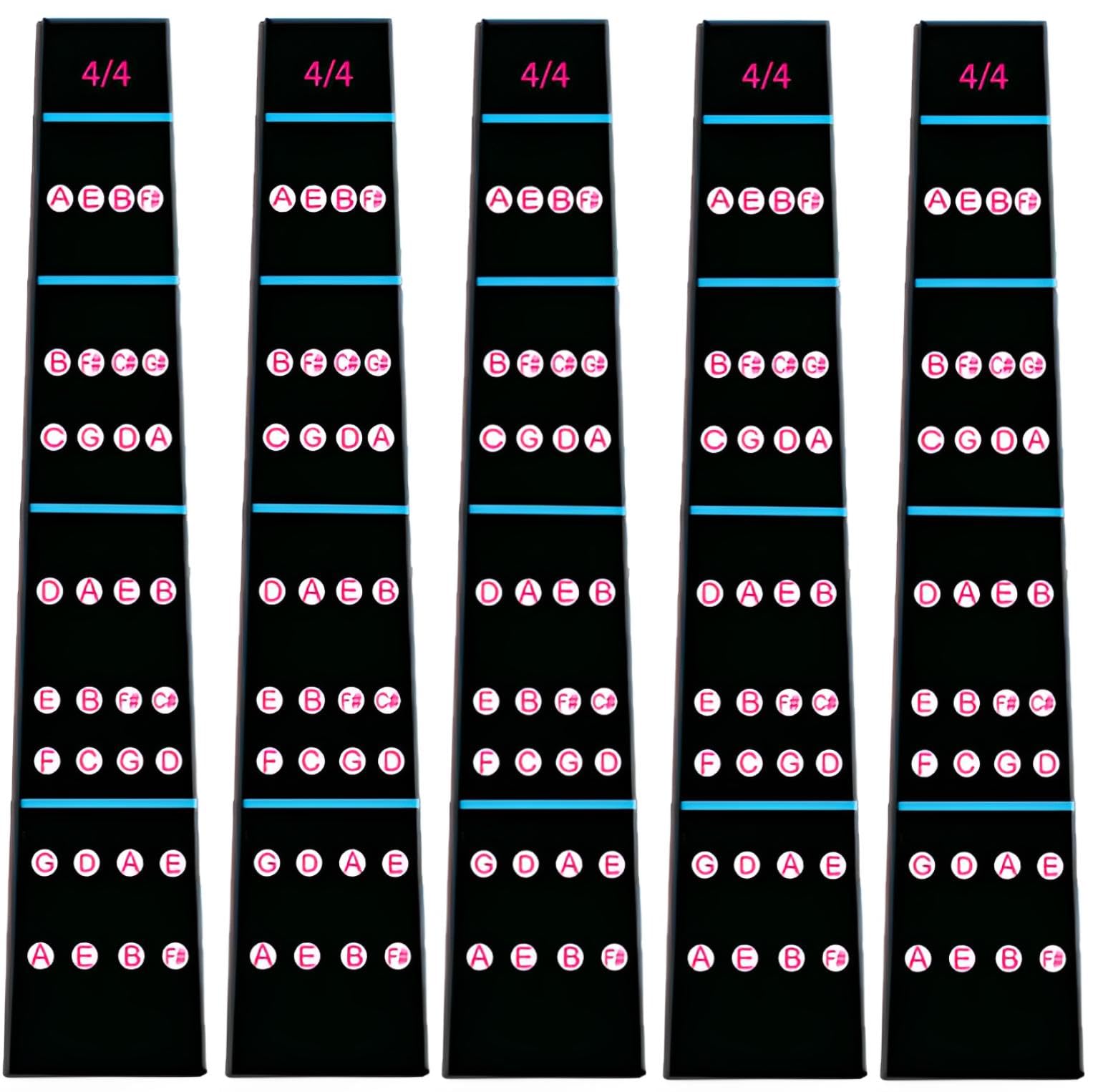 【送料無料】fogman バイオリン 指板 シール 音階 ポジション 4/4 初心者 練習用 5枚セット