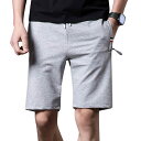 【送料無料】ショートパンツ メンズ ハーフパンツ ストレッチ 半ズボン ジョガーパンツ 5分丈 短パン スポーツ カジュアル ファッション 色:グレー、サイズ:...