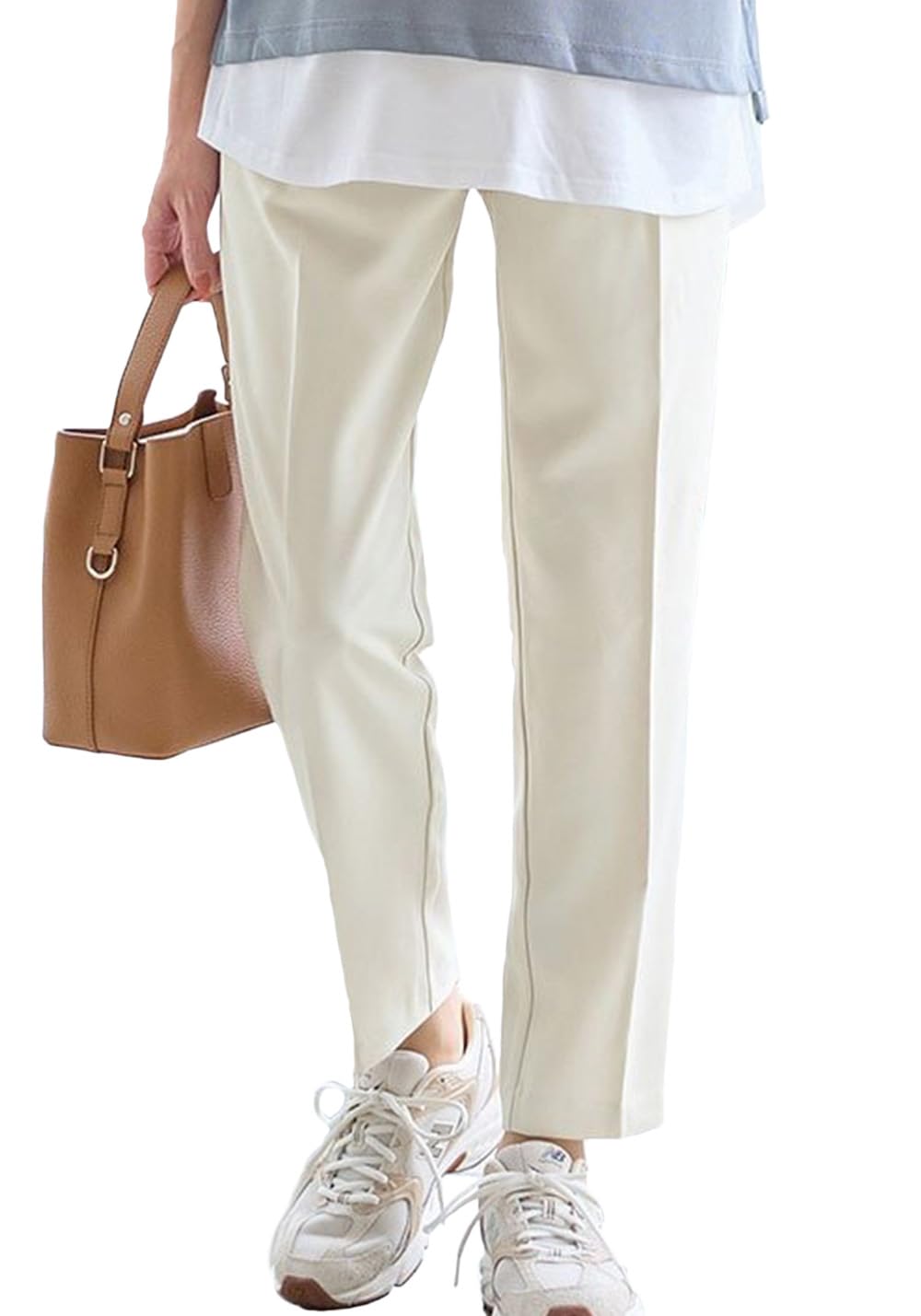 【送料無料】[ANGELIEBE エンジェリーベ] マタニティ パンツ センタープレス 産前 産後 仕事 オフィス ..