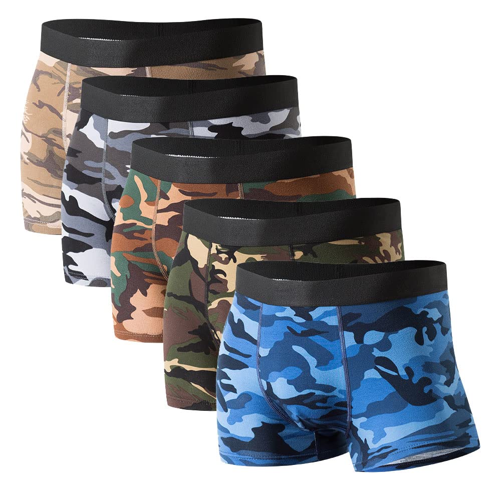 【送料無料】[Rokery] ボクサーパンツ メンズ 5枚セット ネイビーの衣装 カモフラージュ ボクサー 前閉..