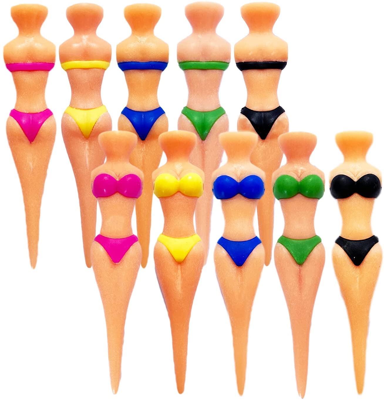 【送料無料】VIEAURA ゴルフティー ビキニ 5色10本セット レディー セクシー 面白グッズ ゴルフ用品 ティー ジョーク ギフト プレゼント コンペ 景...