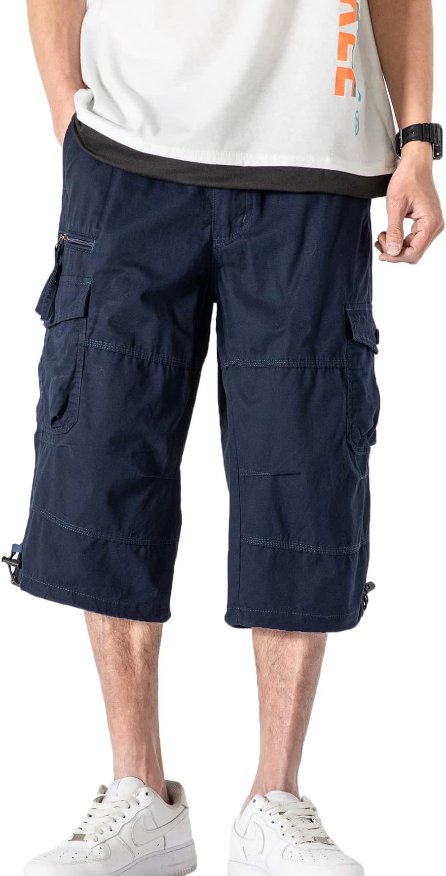 【送料無料】カーゴ パンツ メンズ 7分丈 パンツ ミリタリー 半ズボン スポーツ ミディアム ずぼん コ..