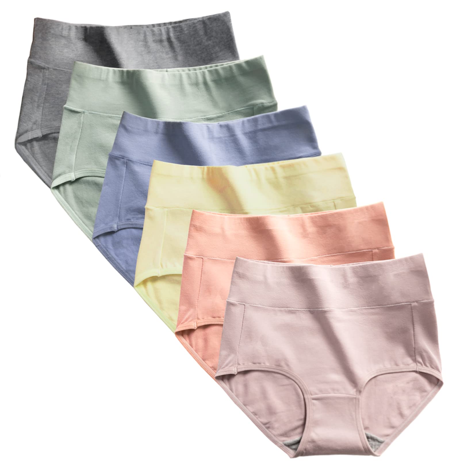 【送料無料】[Raefill] ショ-ツ 6枚10枚セット 肌に優しい 柔らか レディース 深め 綿100 下着 パンツ ハイウェスト 通気性伸縮性 女性用 大きいサイズ M L 2L 3L 4L 5L 6L 色：6枚セットA、サイズ：2L