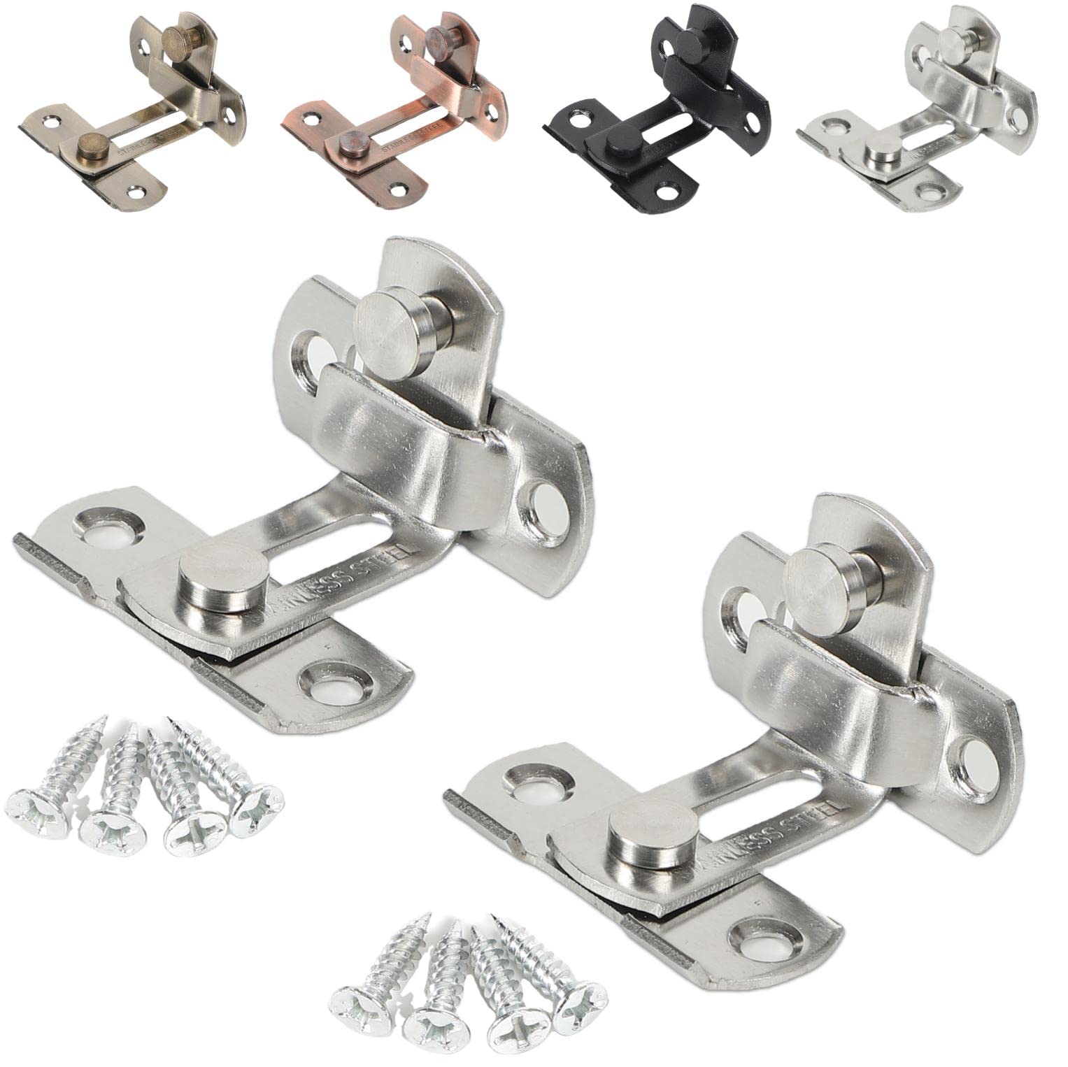 【送料無料】fogman ドアバックル 90度 引き戸 鍵 ロック 直角 選べるカラー 選べるサイズ 2個セット ..