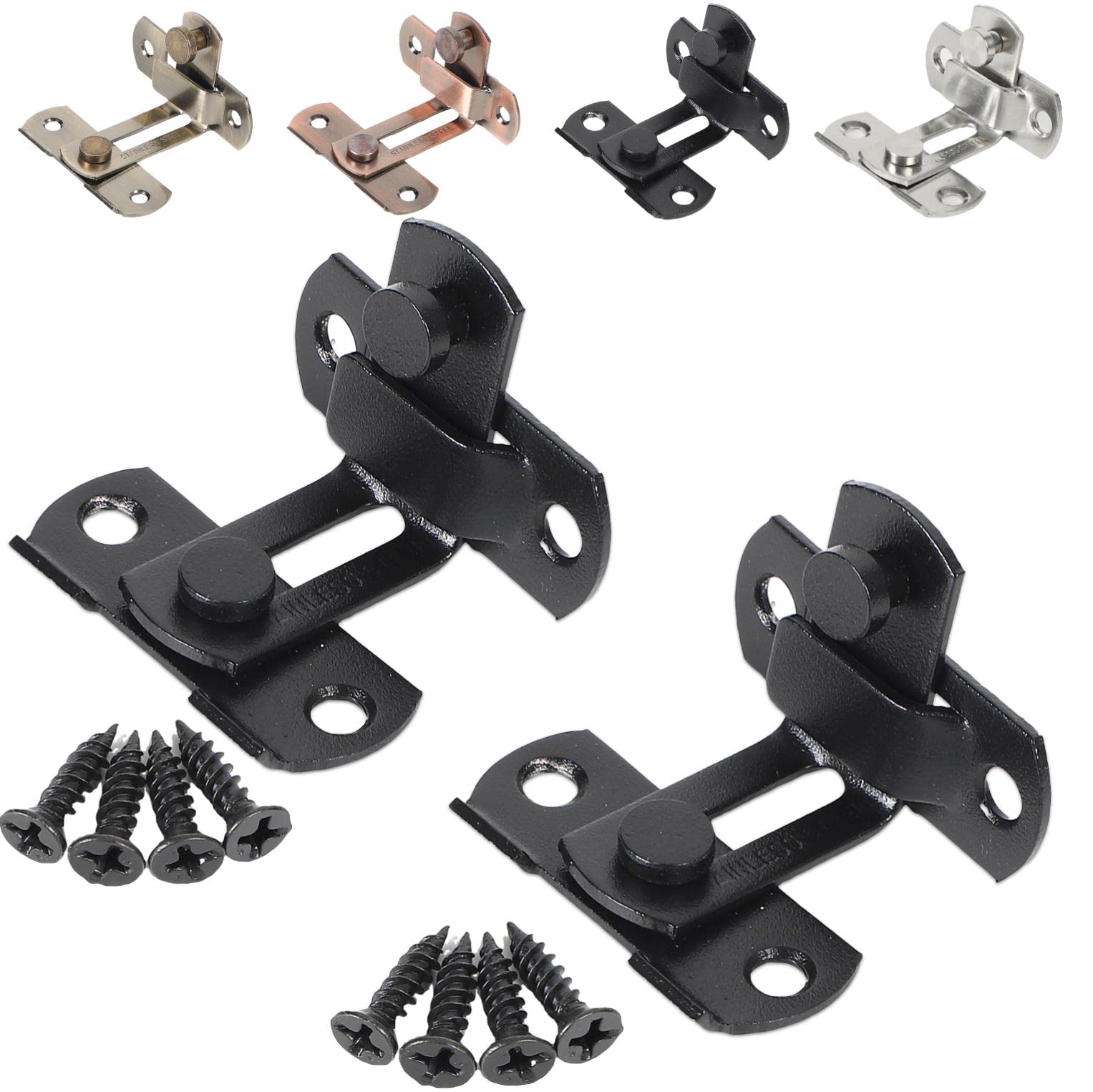 【送料無料】fogman ドアバックル 90度 引き戸 鍵 ロック 直角 選べるカラー 選べるサイズ 2個セット ..