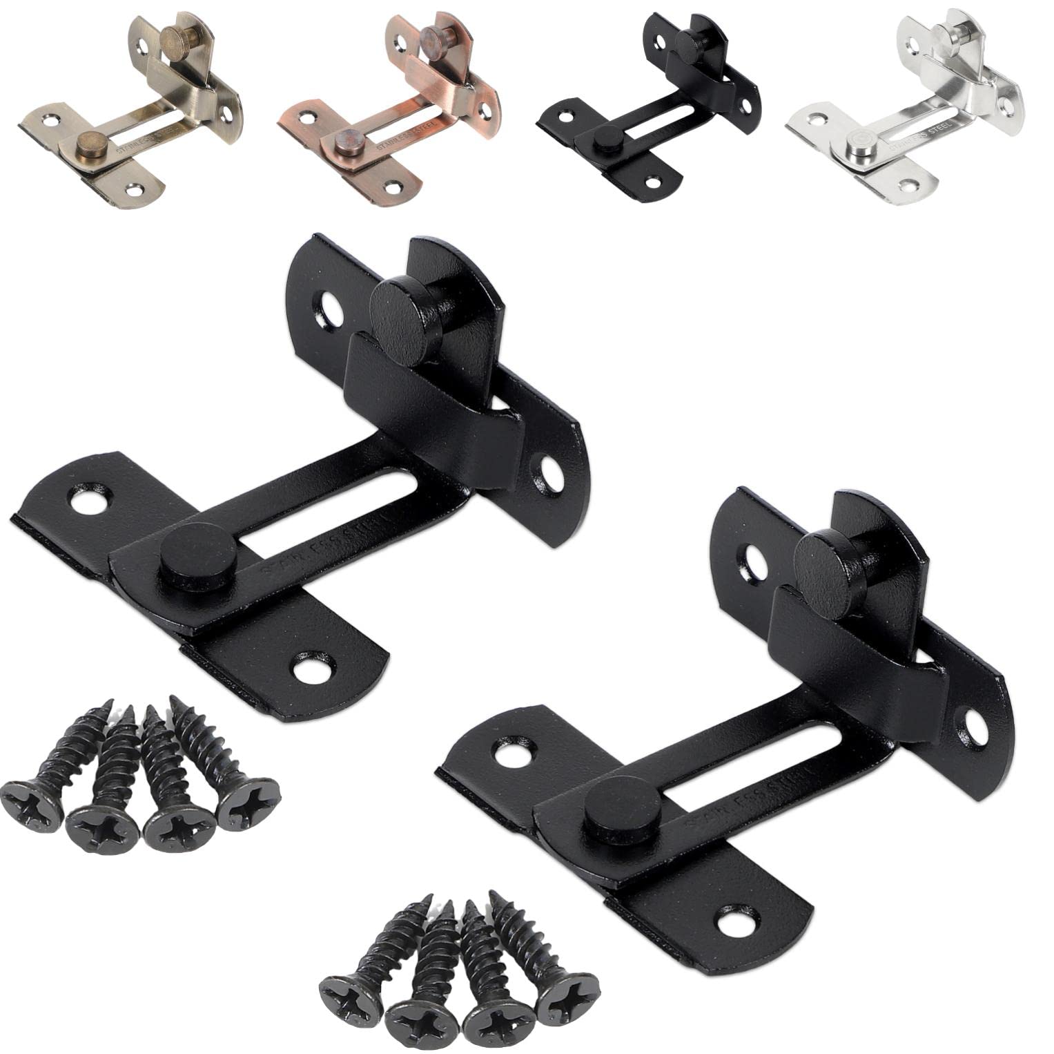 【送料無料】fogman ドアバックル 90度 引き戸 鍵 ロック 直角 選べるカラー 選べるサイズ 2個セット ..