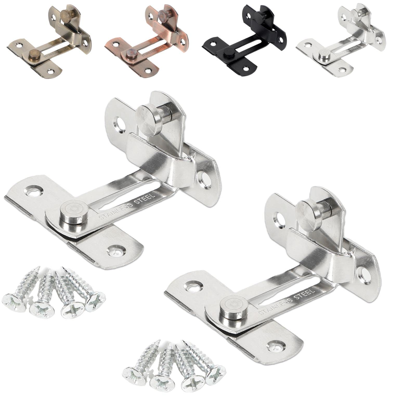 【送料無料】fogman ドアバックル 90度 引き戸 鍵 ロック 直角 選べるカラー 選べるサイズ 2個セット ..