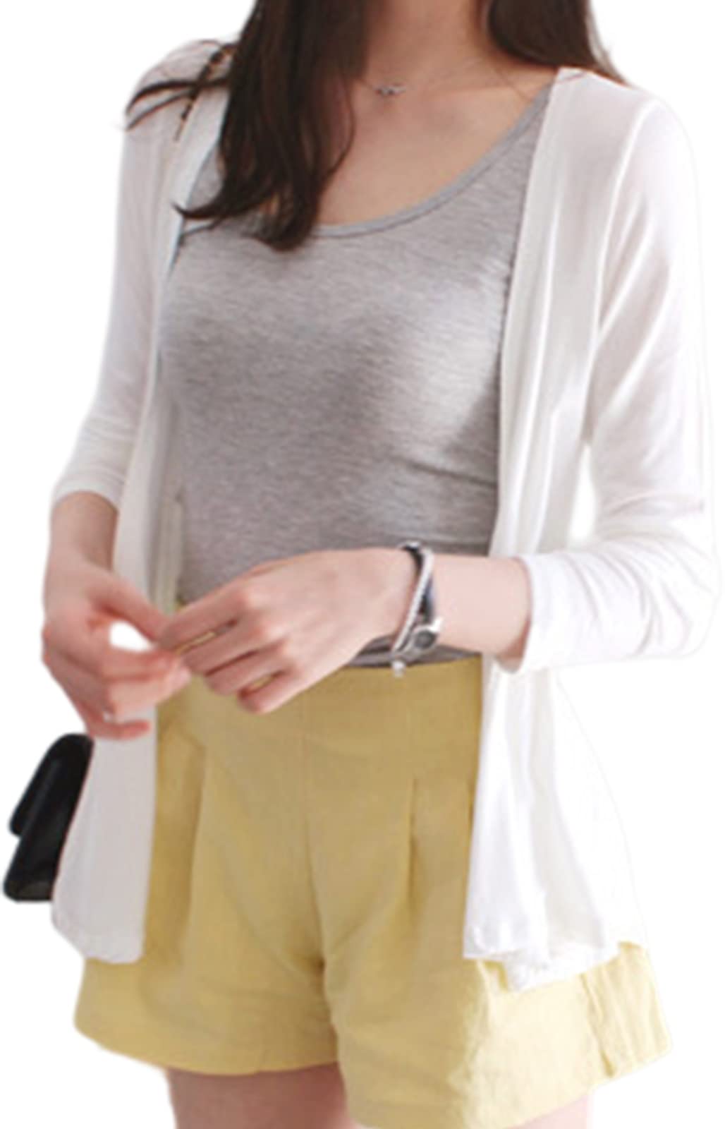 【送料無料】[BLANK BLANC] カーディガン 薄手 レディース ボタンレス サマーニット 冷房対策 5色展開 ..