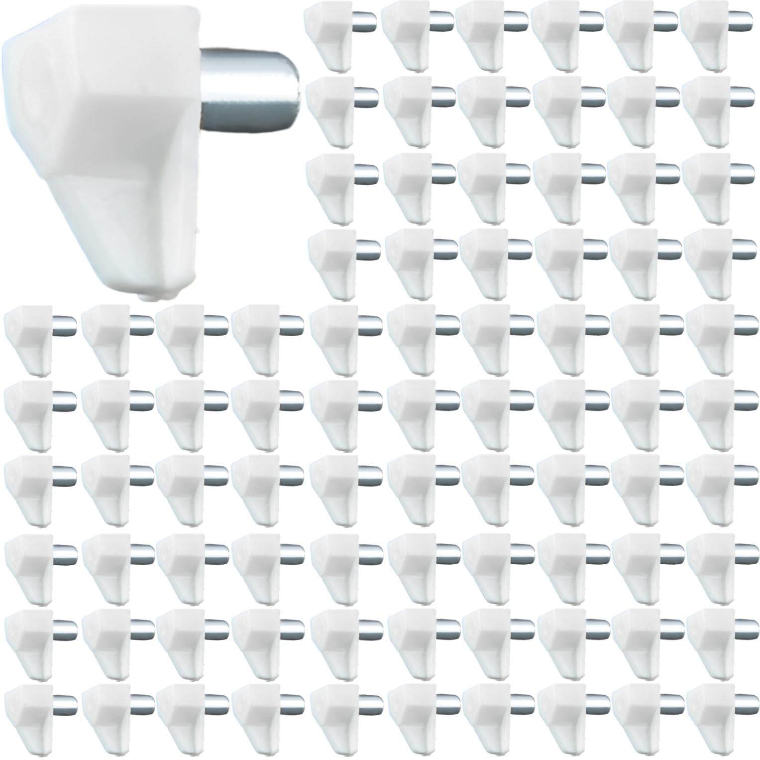 【送料無料】fogman 棚ダボ 棚板受け ピン径5mm キャビネット 選べるカラー 100個セット 色：ホワイト