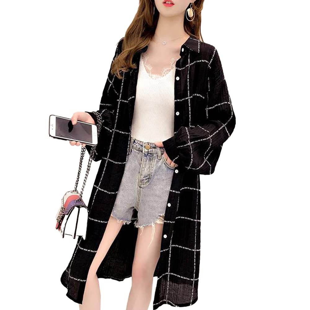 【送料無料】[H.U.A] レディース カーディガン ロング 長袖 羽織り 薄手 春 夏 秋 オシャレ かわいい ..