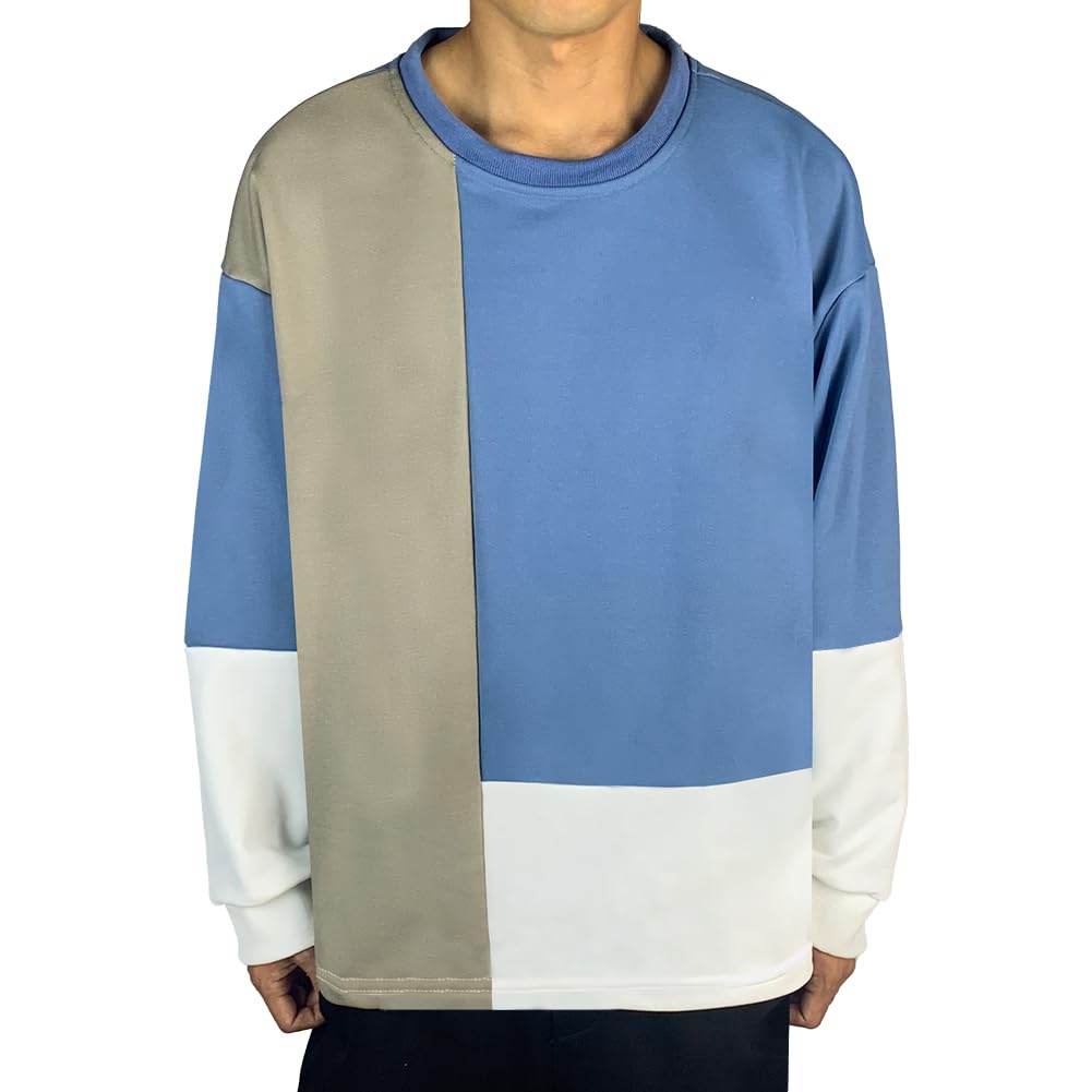 【送料無料】[KOTRBOY] トレーナー メンズ 秋服 長袖 パッチワーク トップス かっこいい プルオーバー ..