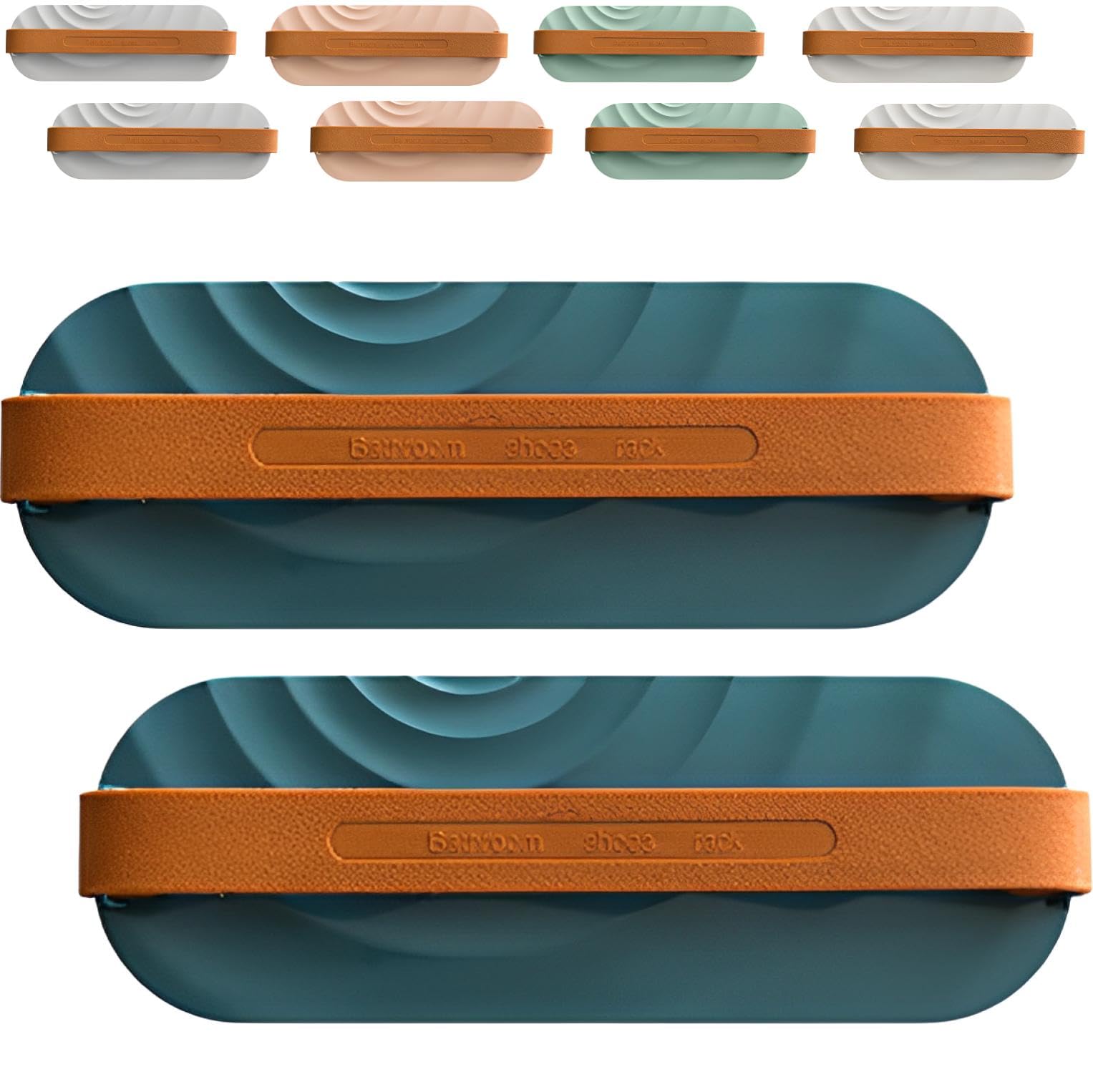 【送料無料】fogman スリッパラック スリッパ収納 壁掛け 浮かせる スリム 玄関 浴室 粘着式 北欧風 色:ブルー