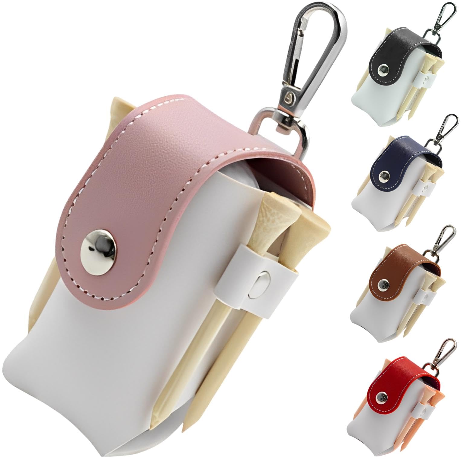 【送料無料】fogman ゴルフボールケース メンズ レディース おしゃれ かわいい カラー 軽量 PUレザー 色:ピンク