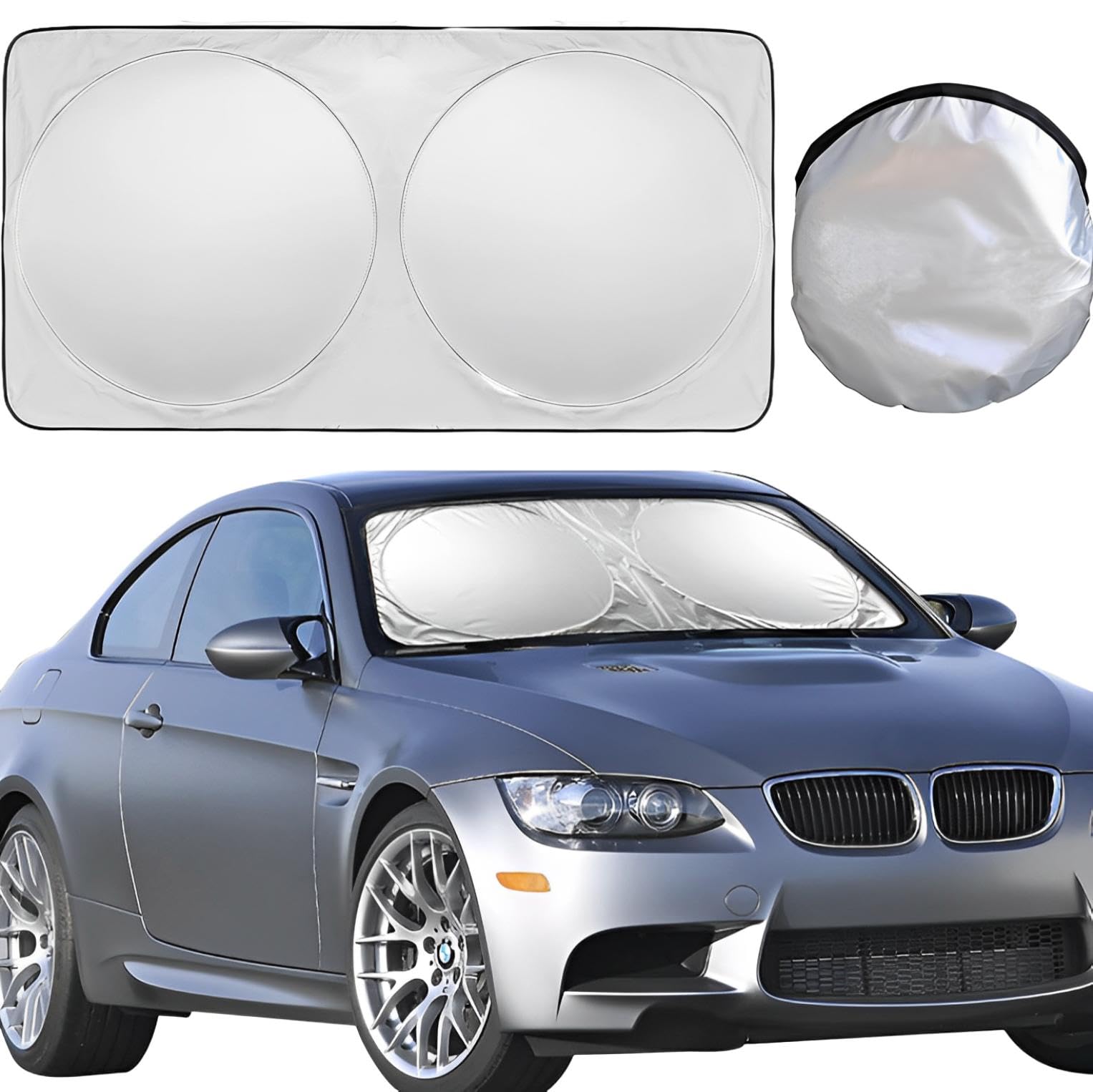 【送料無料】fogman サンシェード 車 フロント 日除け 折りたたみ 汎用 断熱 コンパクト 収納ポーチ付..